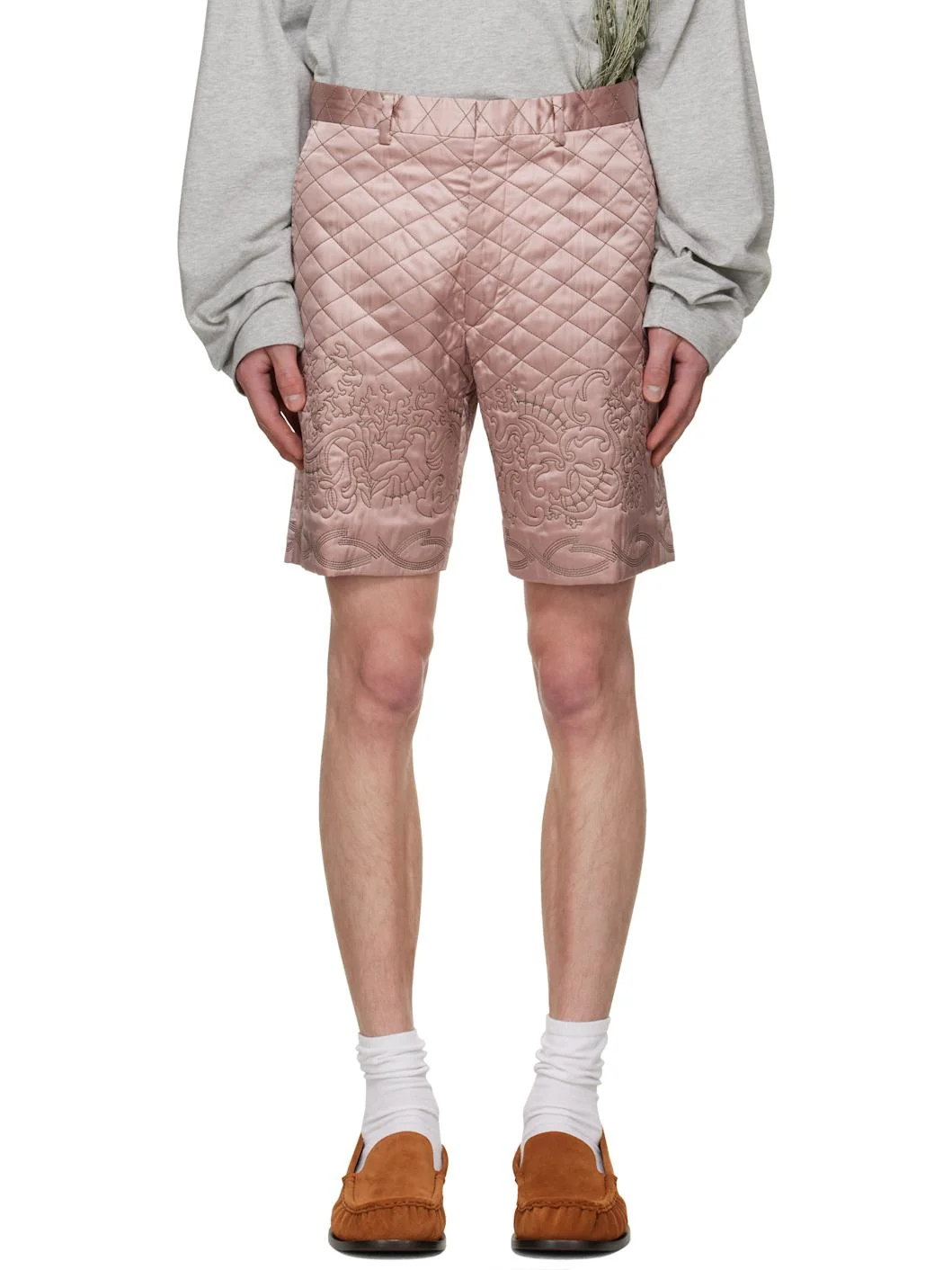 Pink Quilted Shorts - 1