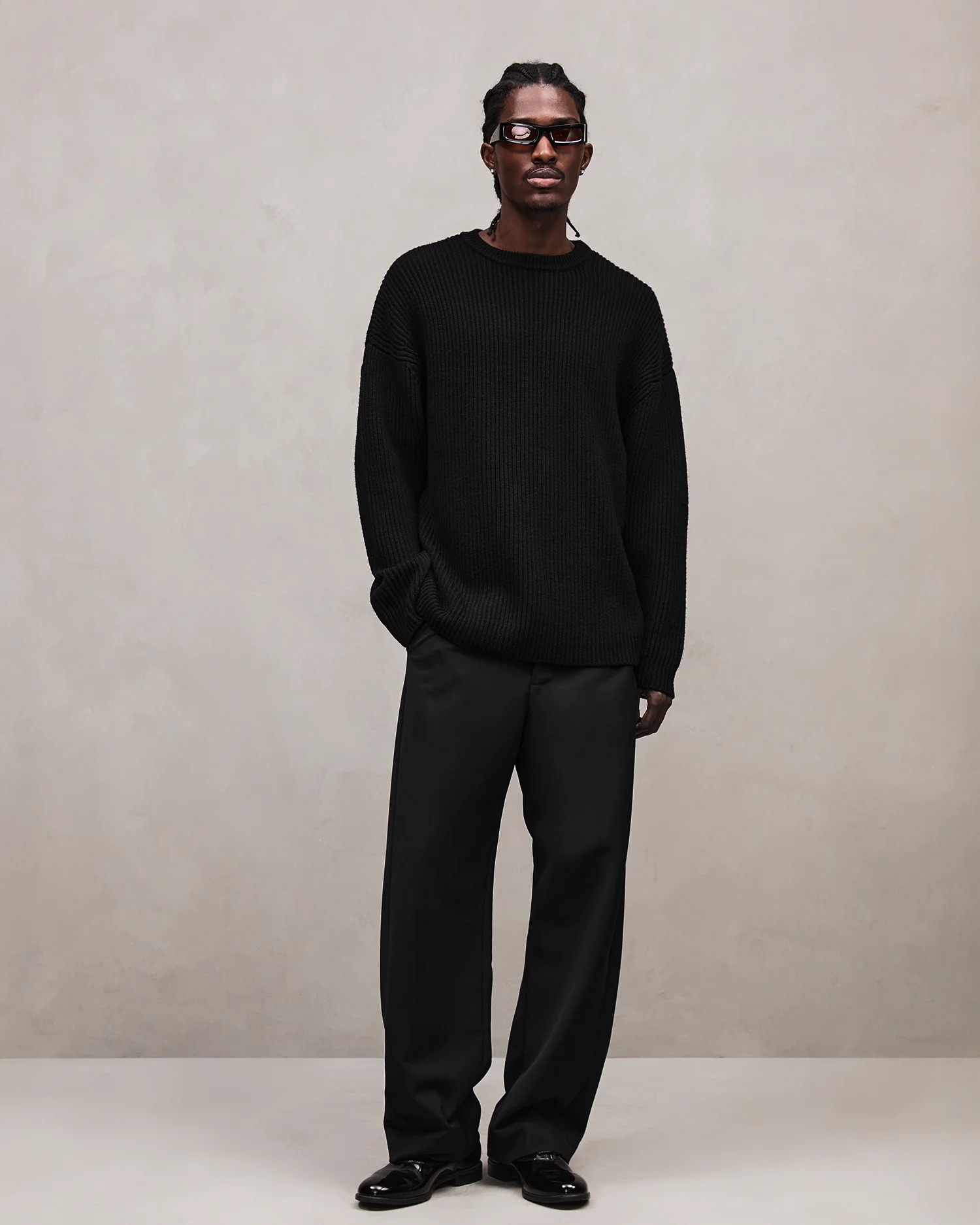 OVERSIZE KNIT CREWNECK BLACK - 3