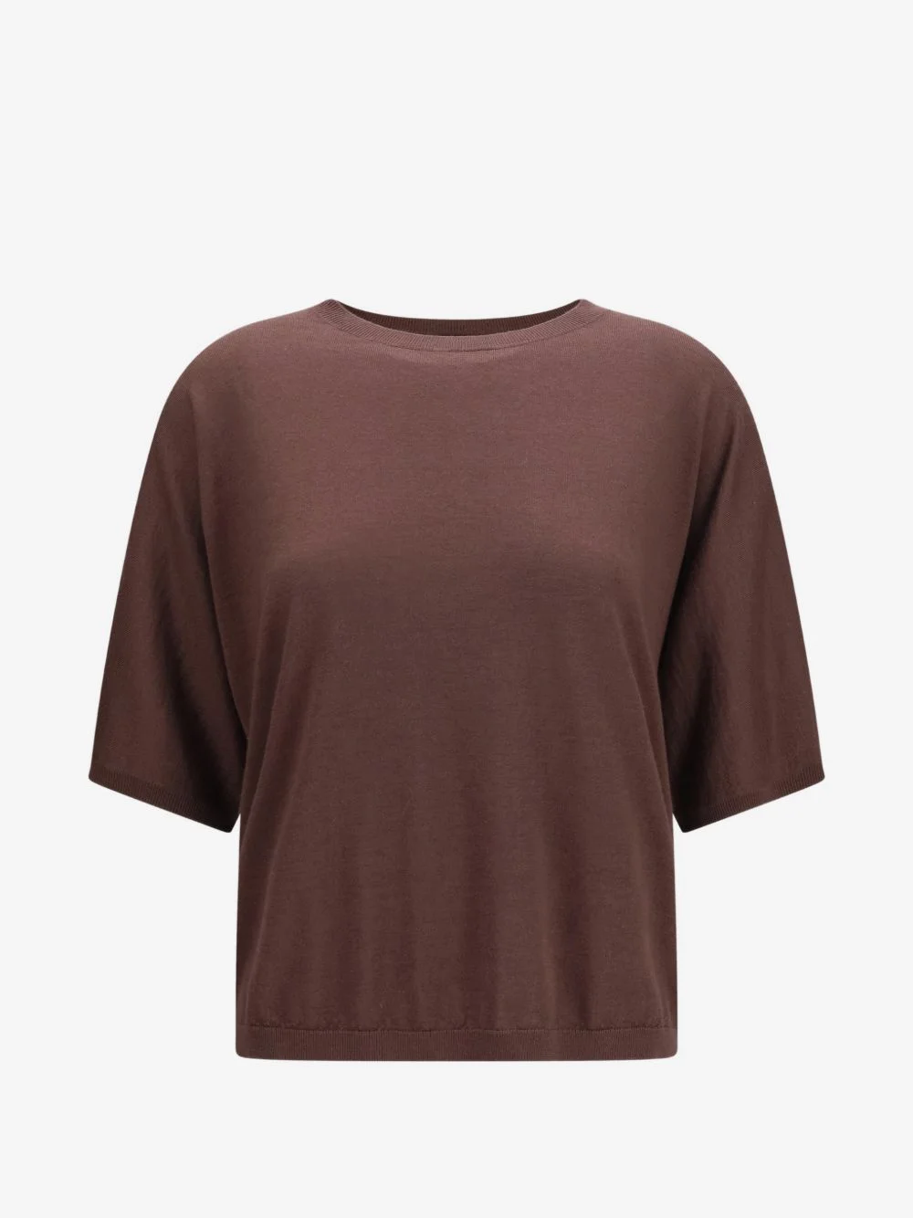 fine-knit short-sleeve top - 1