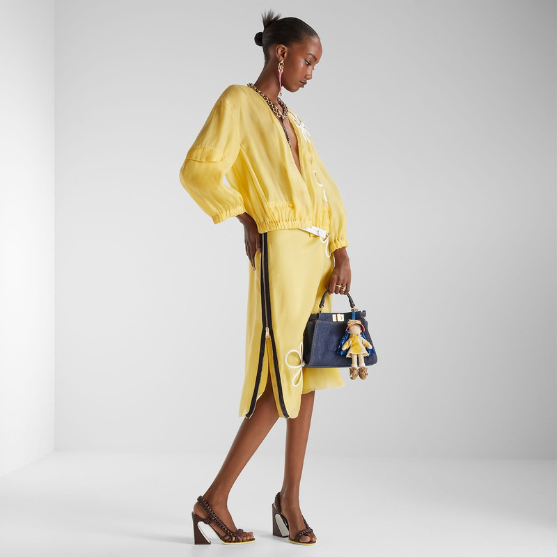 FENDI Skirt Yellow silk organza skirt outlook