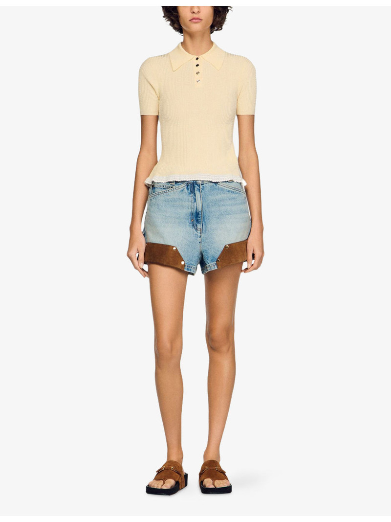 Sandro Collared Short-Sleeve Knitted Polo outlook
