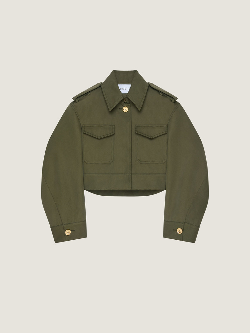 CROPPED UTILITY JACKET IN COTTON AND WOOL 1