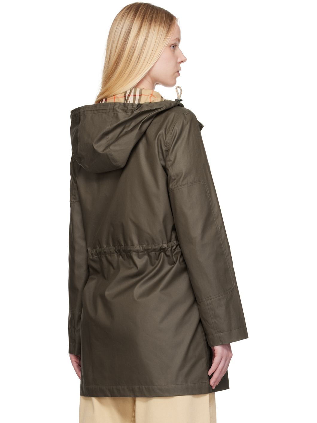 Khaki Coated Gabardine Parka - 3