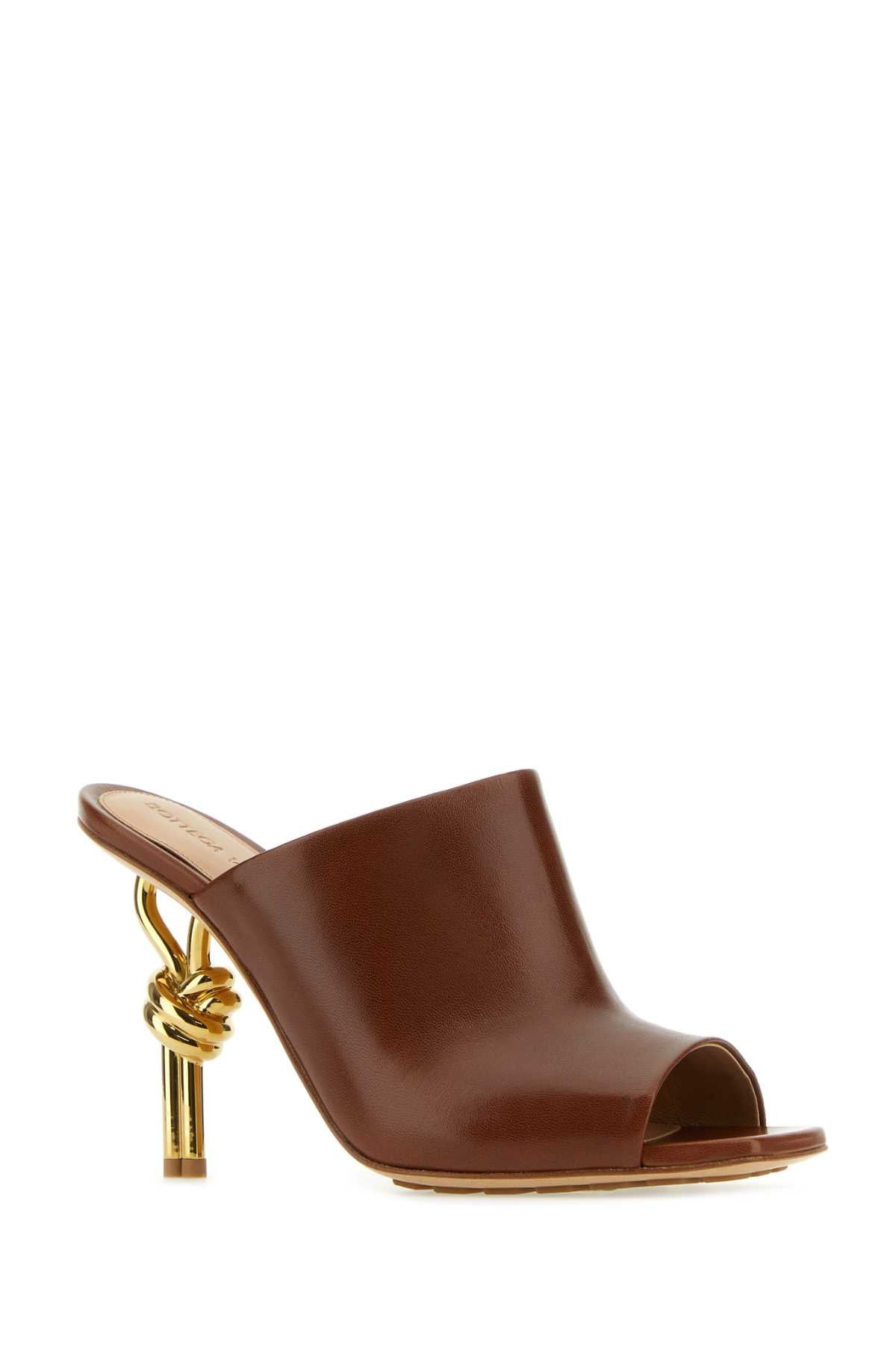 Bottega Veneta Women Brown Nappa Leather Knot Mules - 2