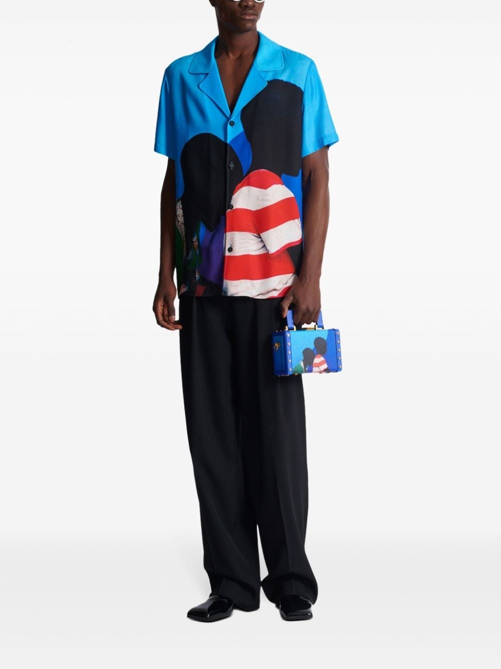 Prince Gyasi-print twill pyjama shirt - 2