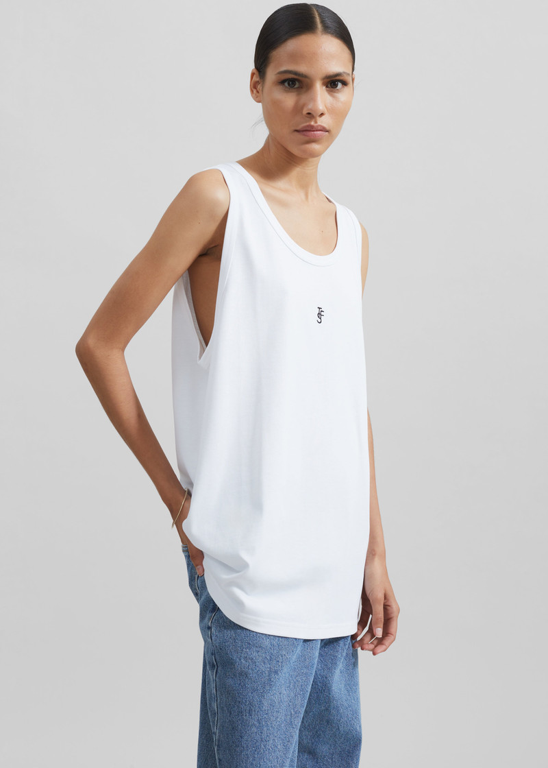 Rexy Embroidered Tank Top - White 4