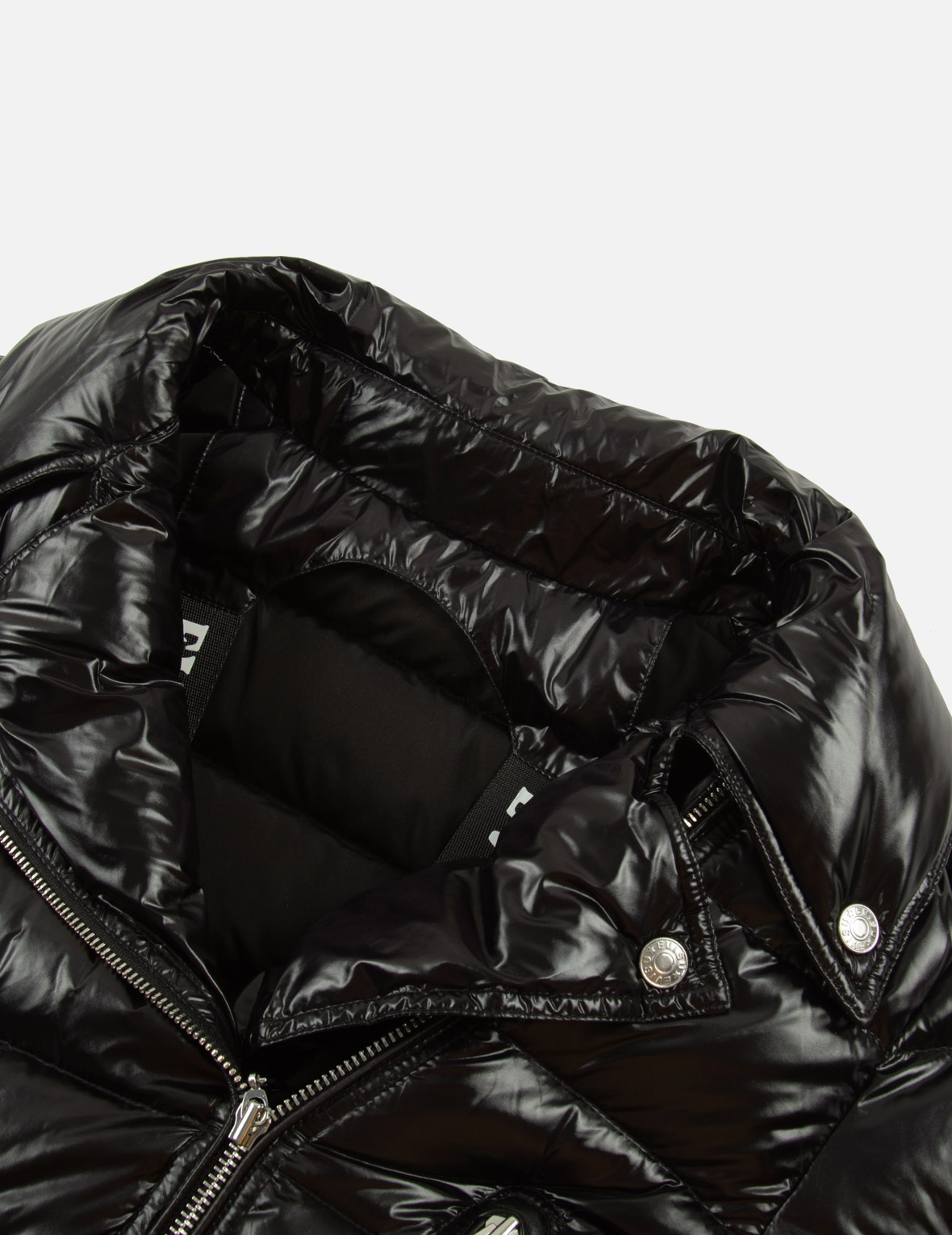 PEARLIZED BLACK FASHION FIT BIKER DOWN JACKET - 7