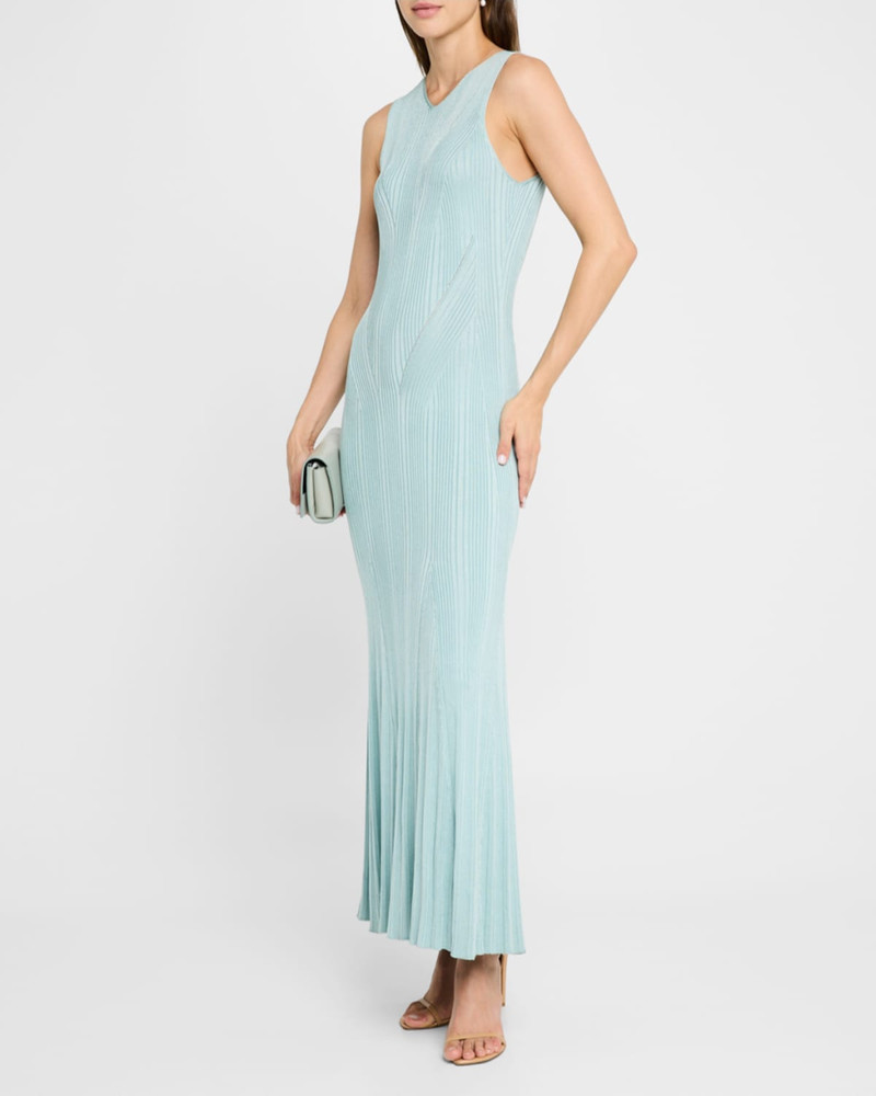 ADAM LIPPES Silk Engineered Rib Sleeveless Maxi Dress outlook