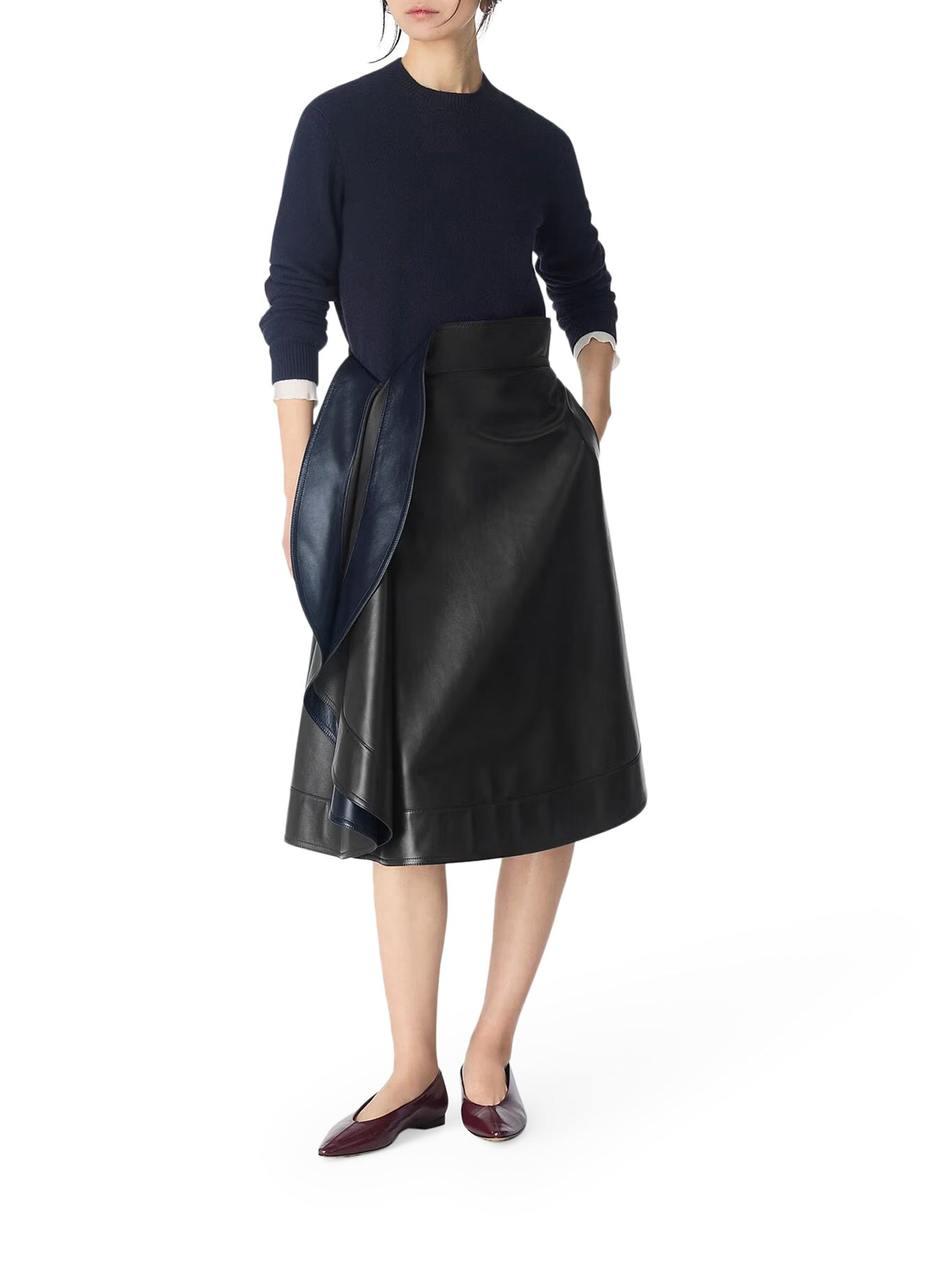 LEATHER A-LINE SKIRT - 1