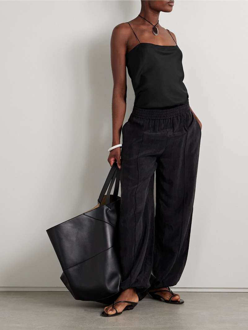 Another Tomorrow Silk-twill camisole Black outlook
