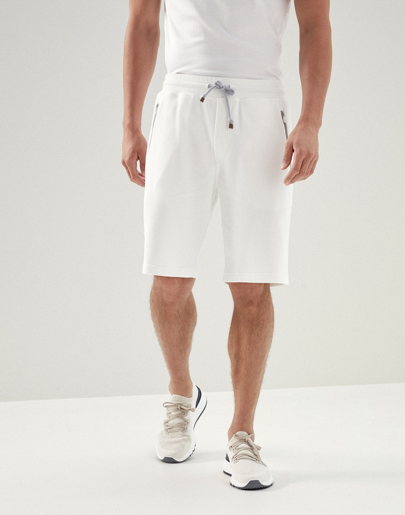 Cotton French terry Bermuda shorts 1