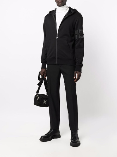 Moncler logo-patch zipped hoodie outlook