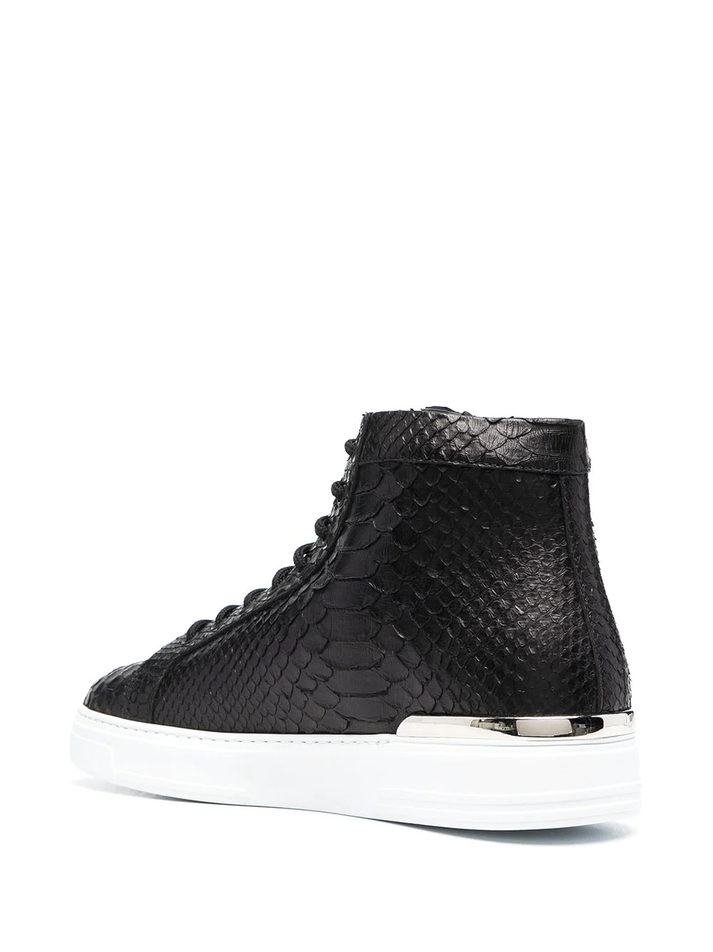 snakeskin-effect hi-top trainers - 3