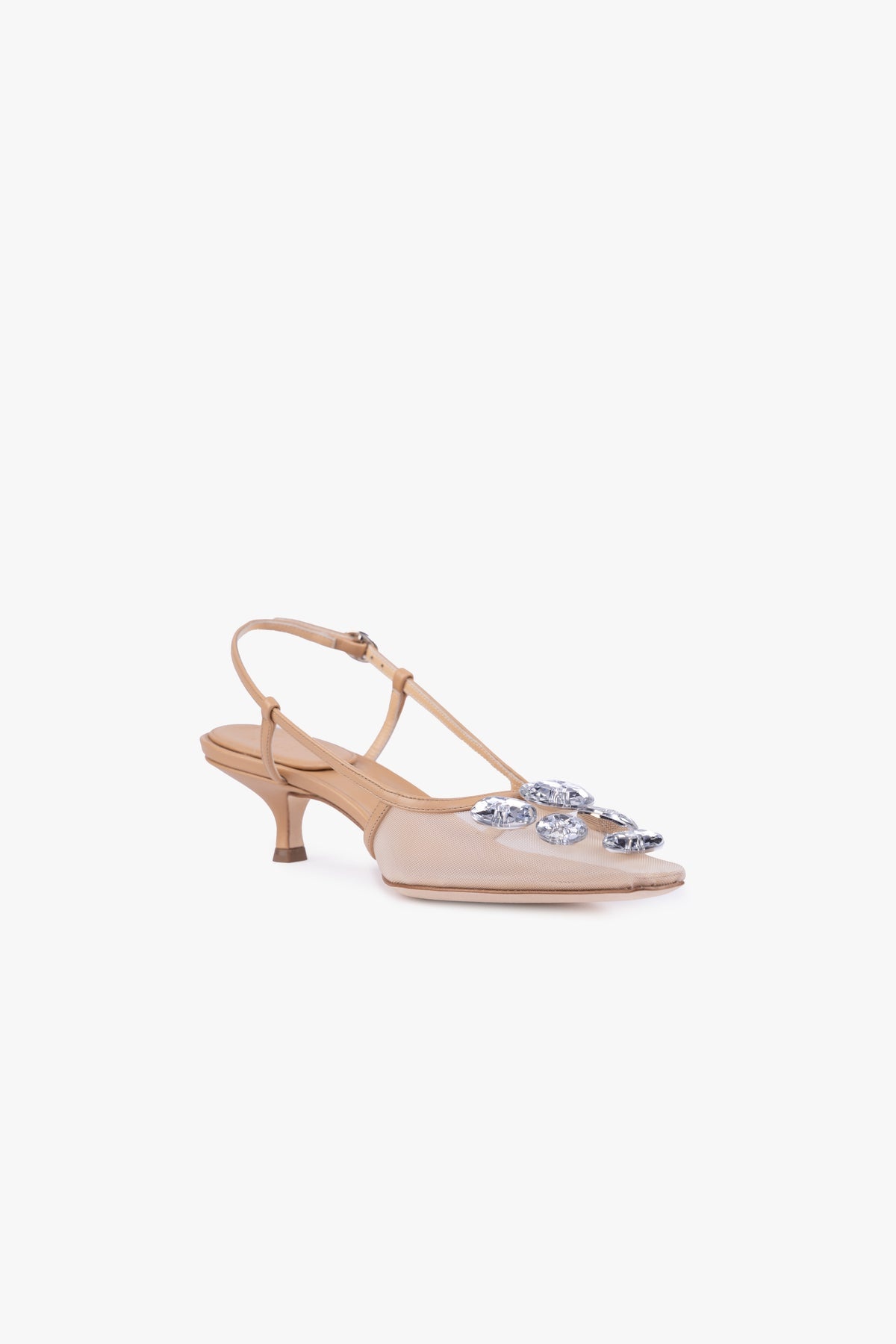 AMANDA KITTEN HEEL CRYSTAL BEIGE CRYSTAL - 3