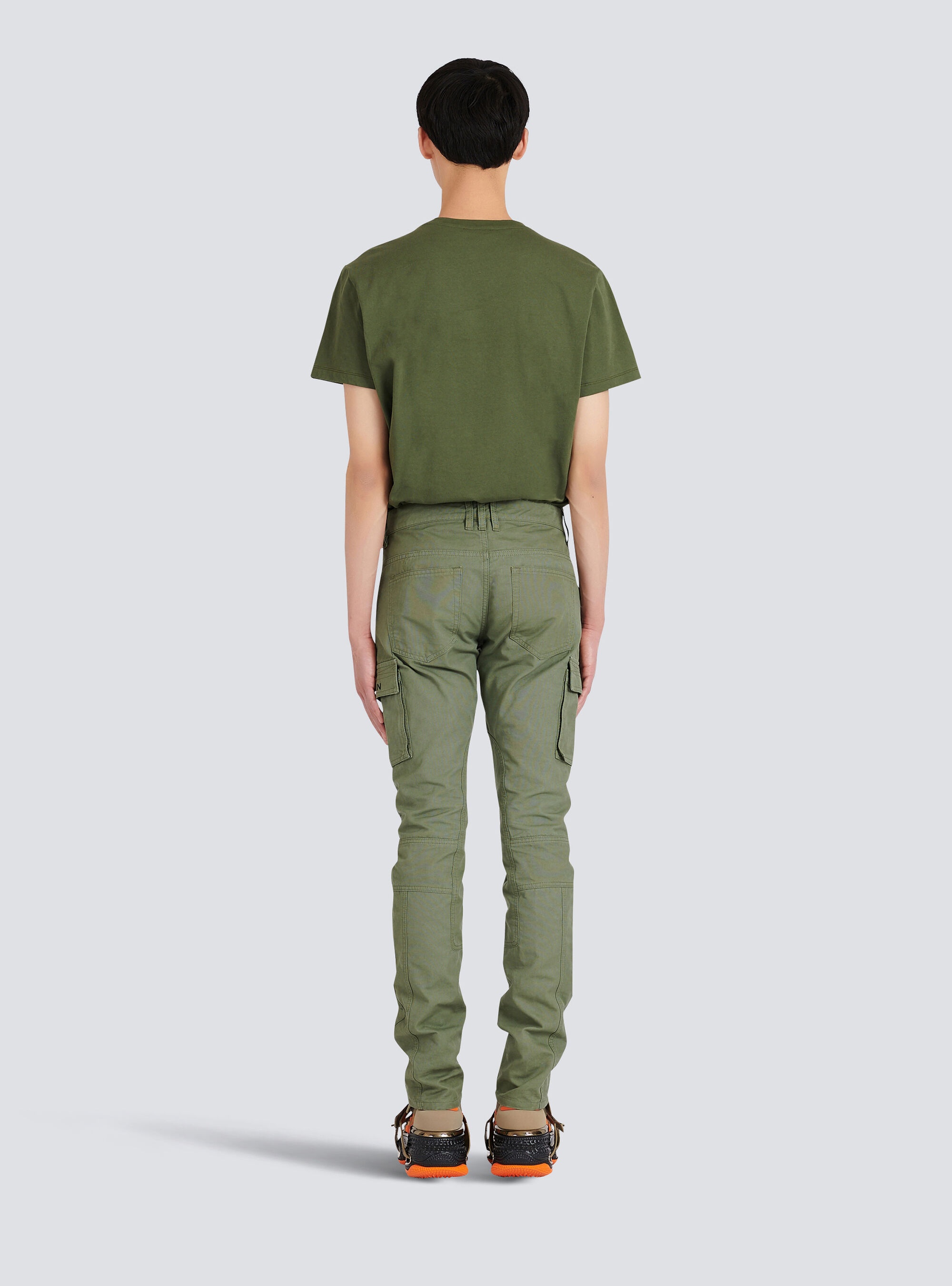 Slim cut ridged cotton cargo jeans - 4