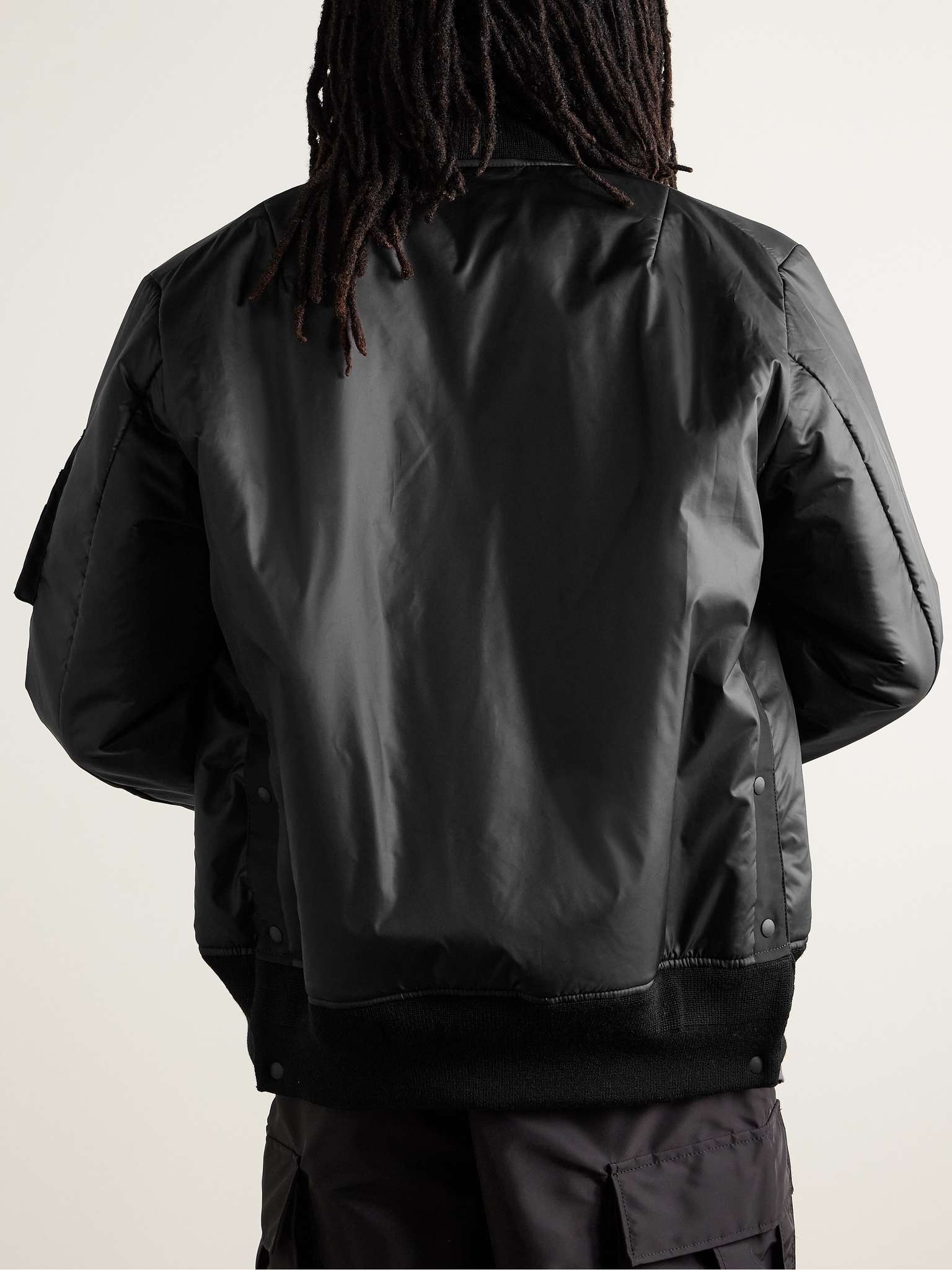 Canvas-Trimmed Padded Shell Bomber Jacket - 4