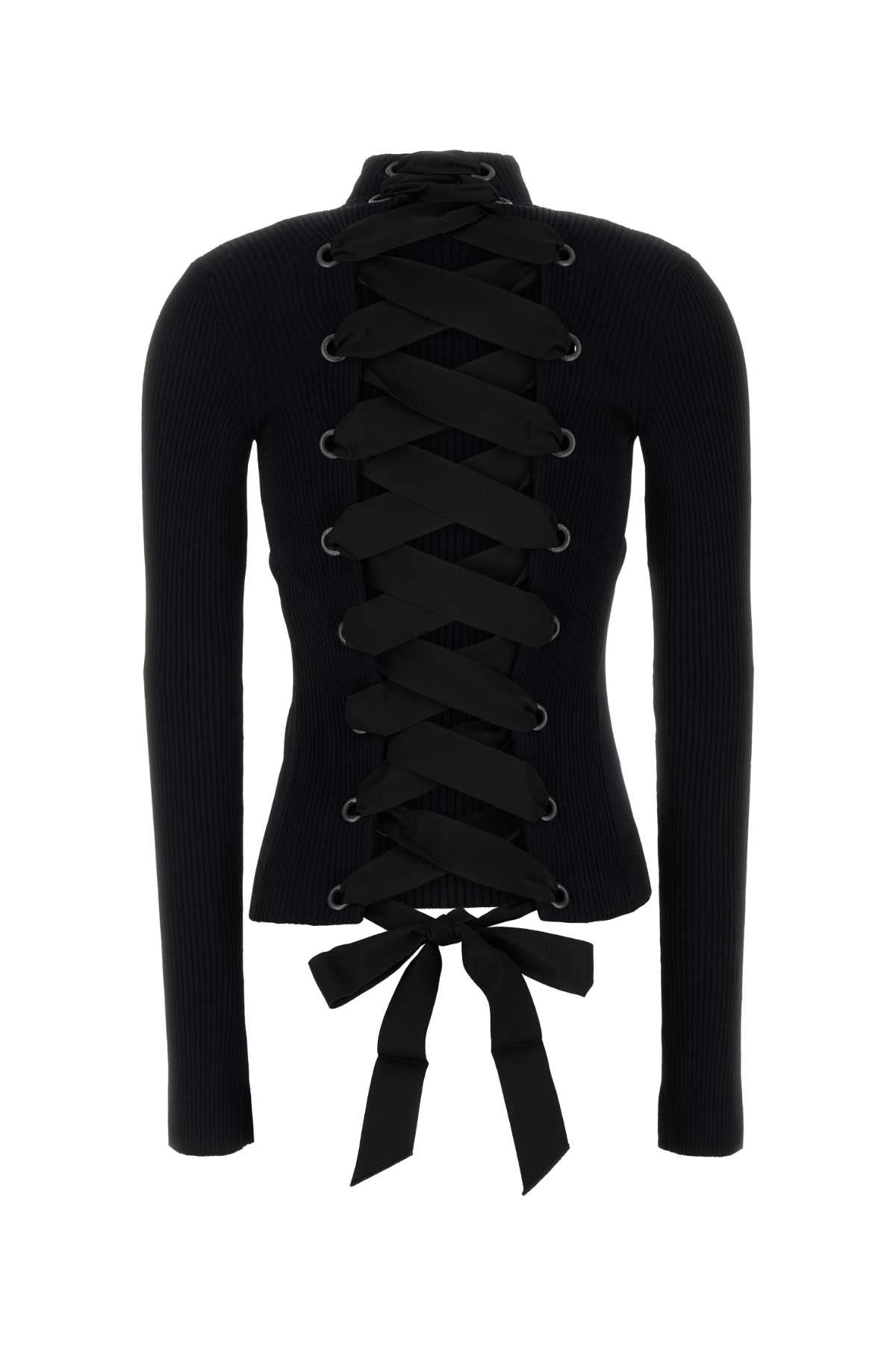 Balenciaga Women Black Stretch Viscose Blend Top - 2