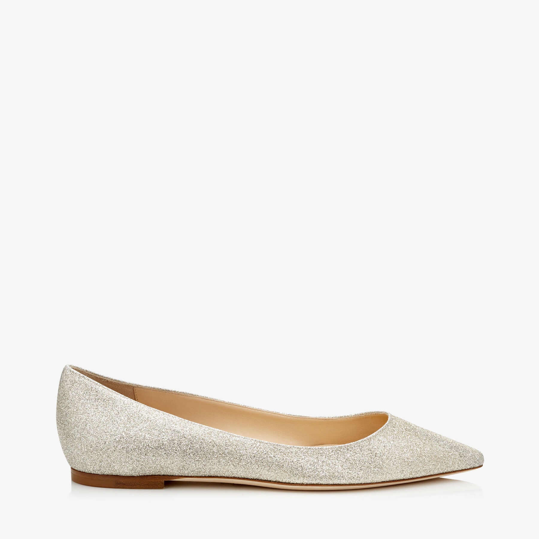 Romy Flat
Platinum Ice Dusty Glitter Pointy Toe Flats - 1