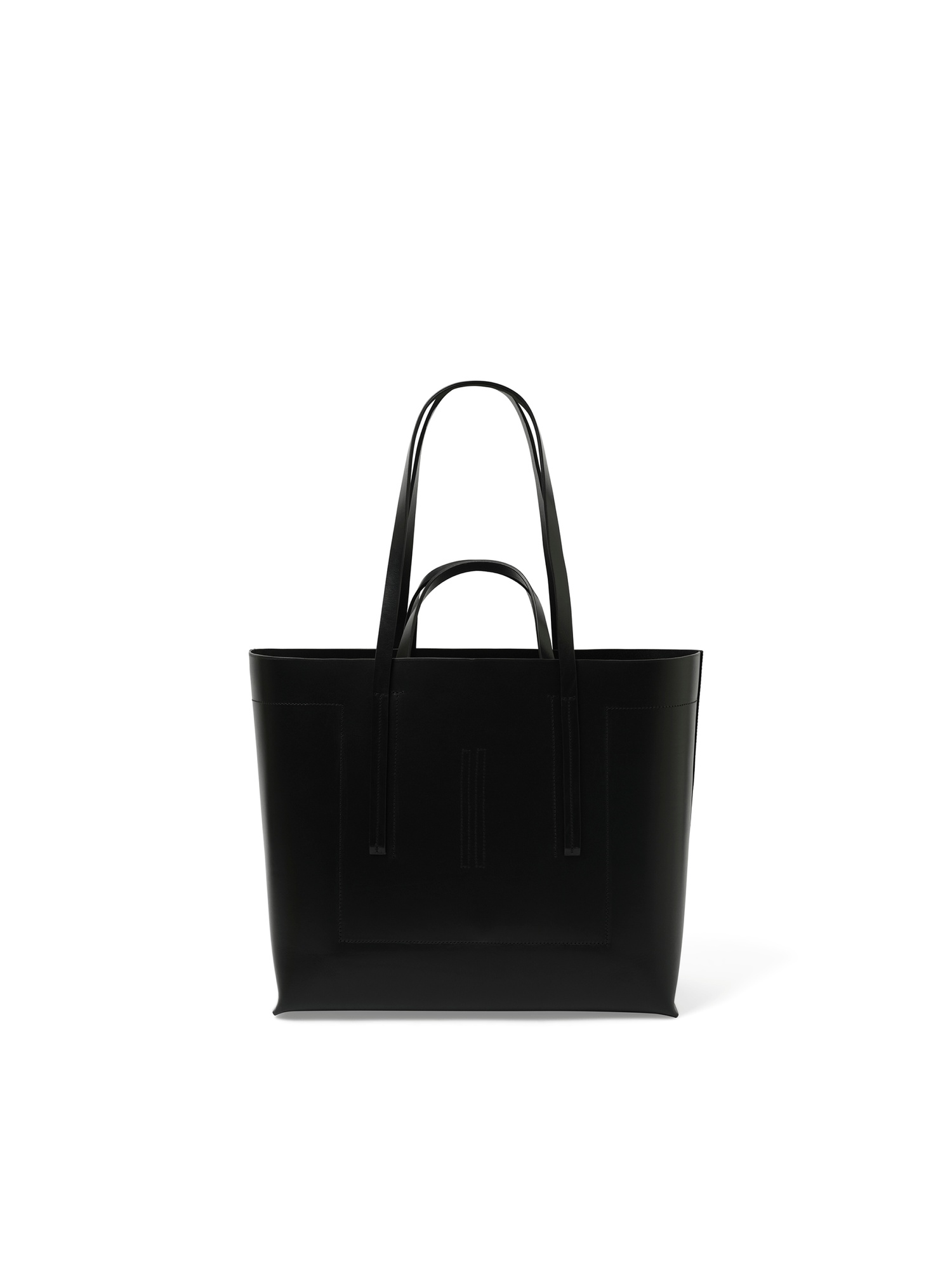 Leather Shopper Bag in Black - 6