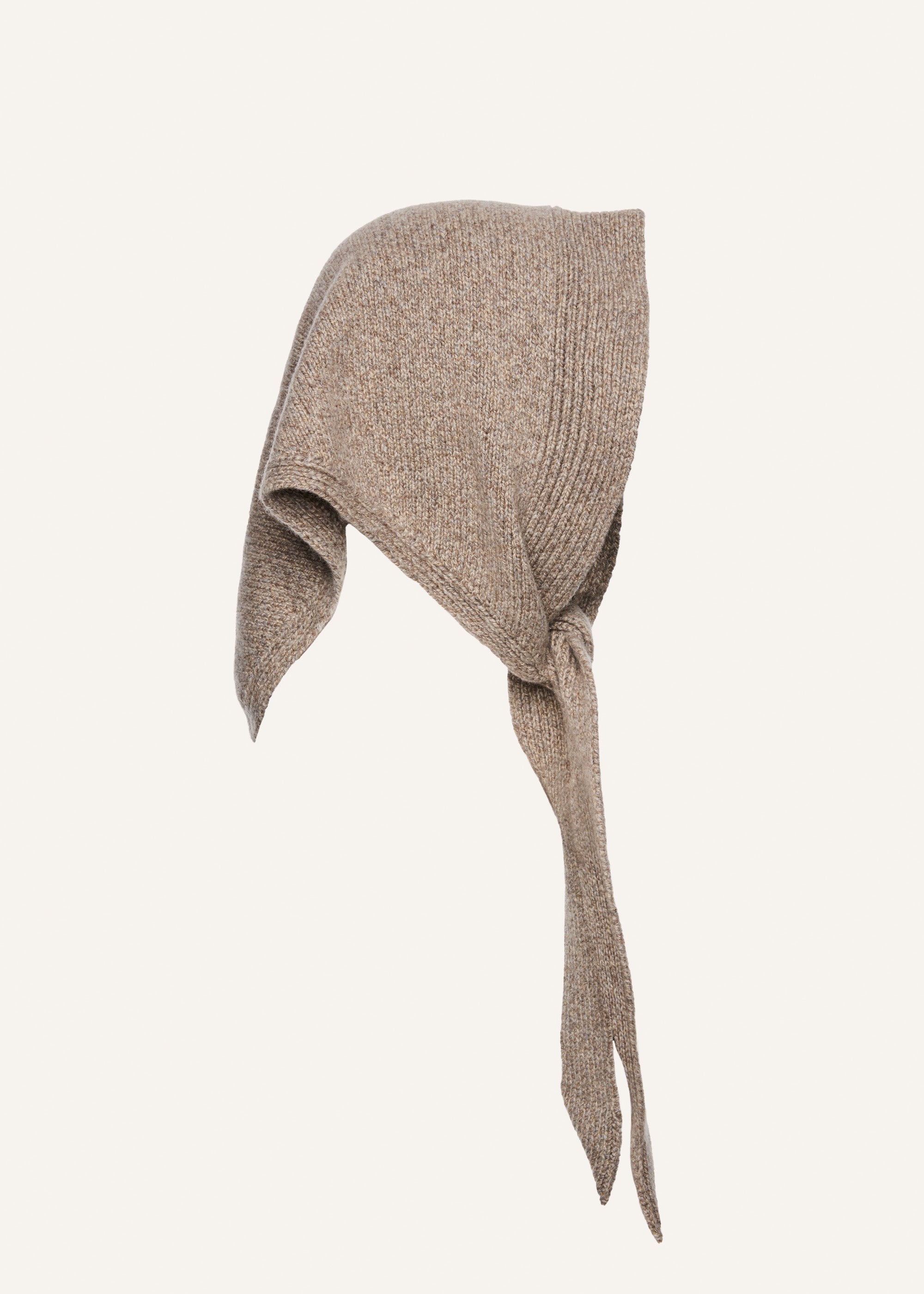 Knitwear tie scarf in beige - 3