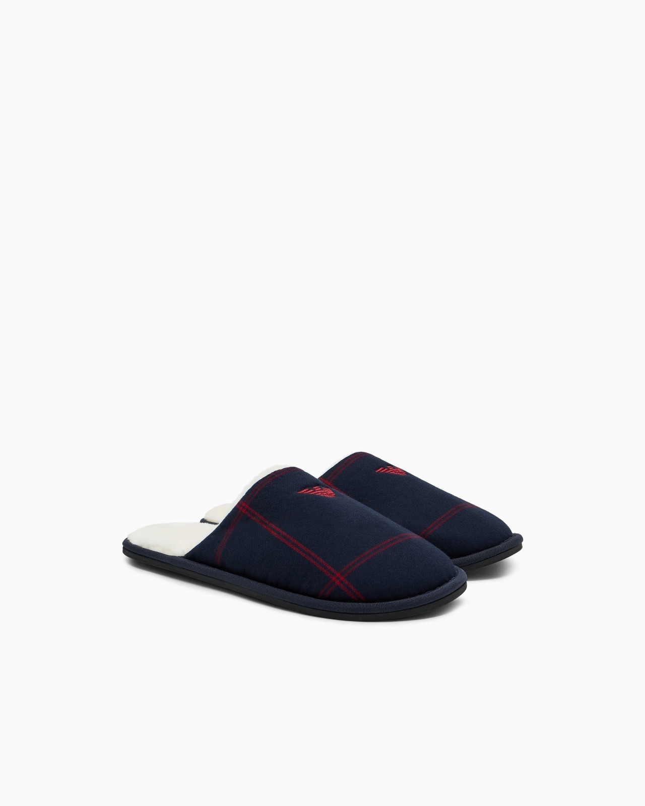 TARTAN MOTIF FLANNEL SLIPPERS - 2