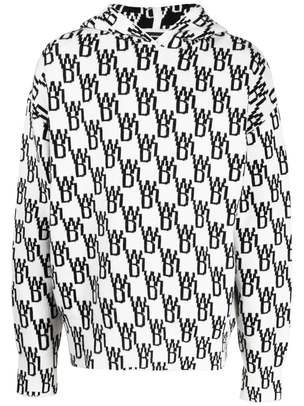 monogram knitted hoodie - 1