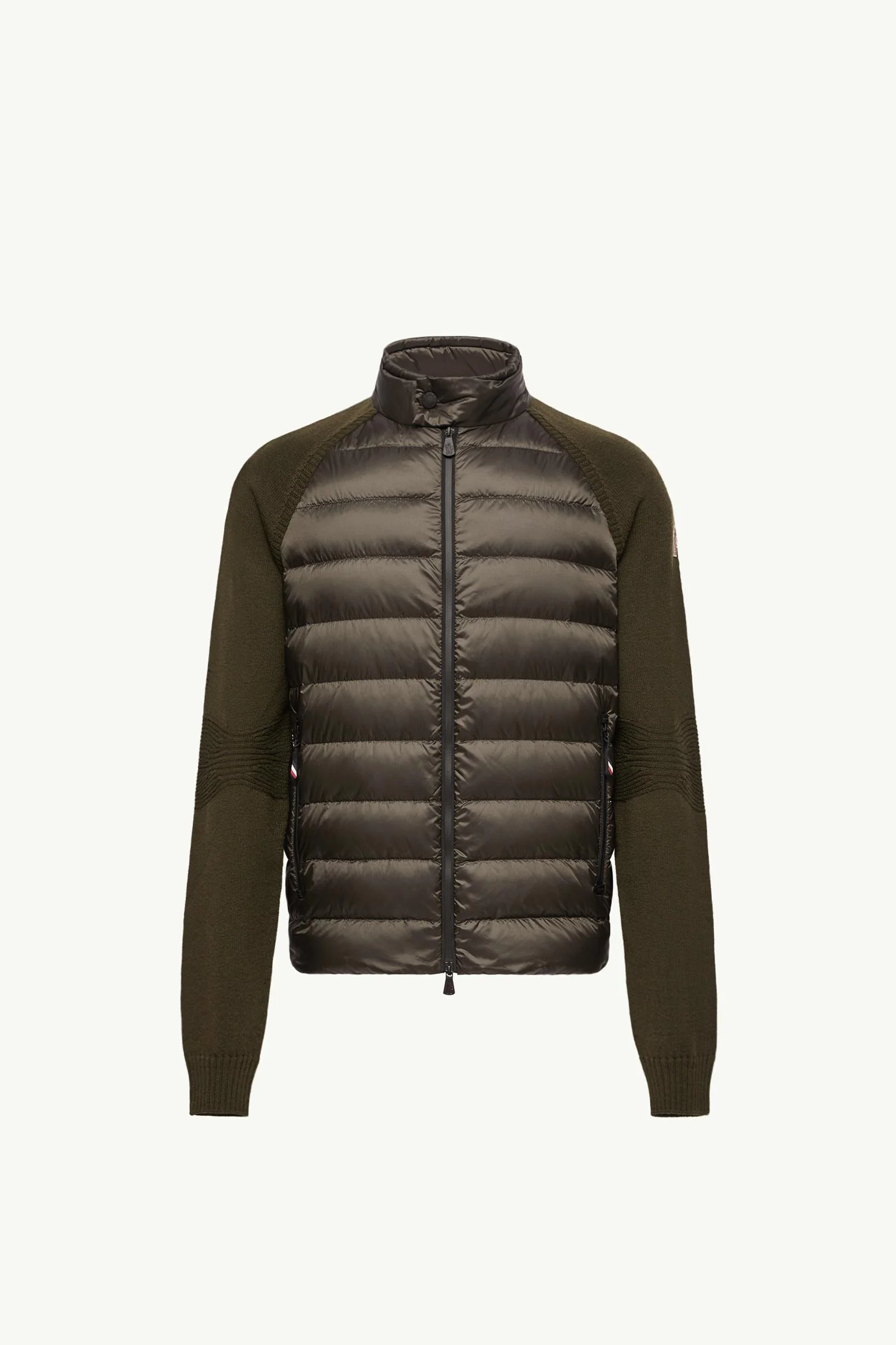Wool Blend Padded Zip-Up Cardigan - 1