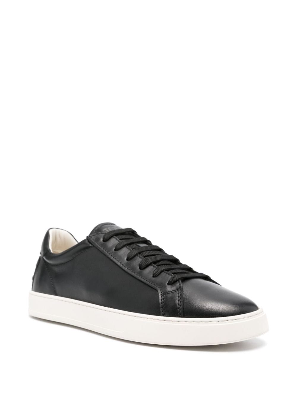 low-top leather sneakers - 2