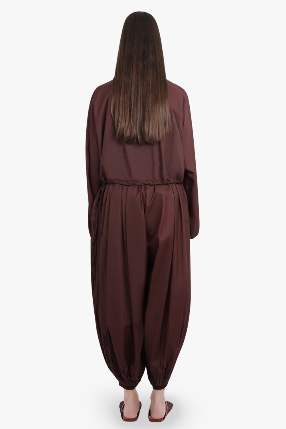 CROP HIGH NECK PARKA JACKET | AUBERGINE - 5