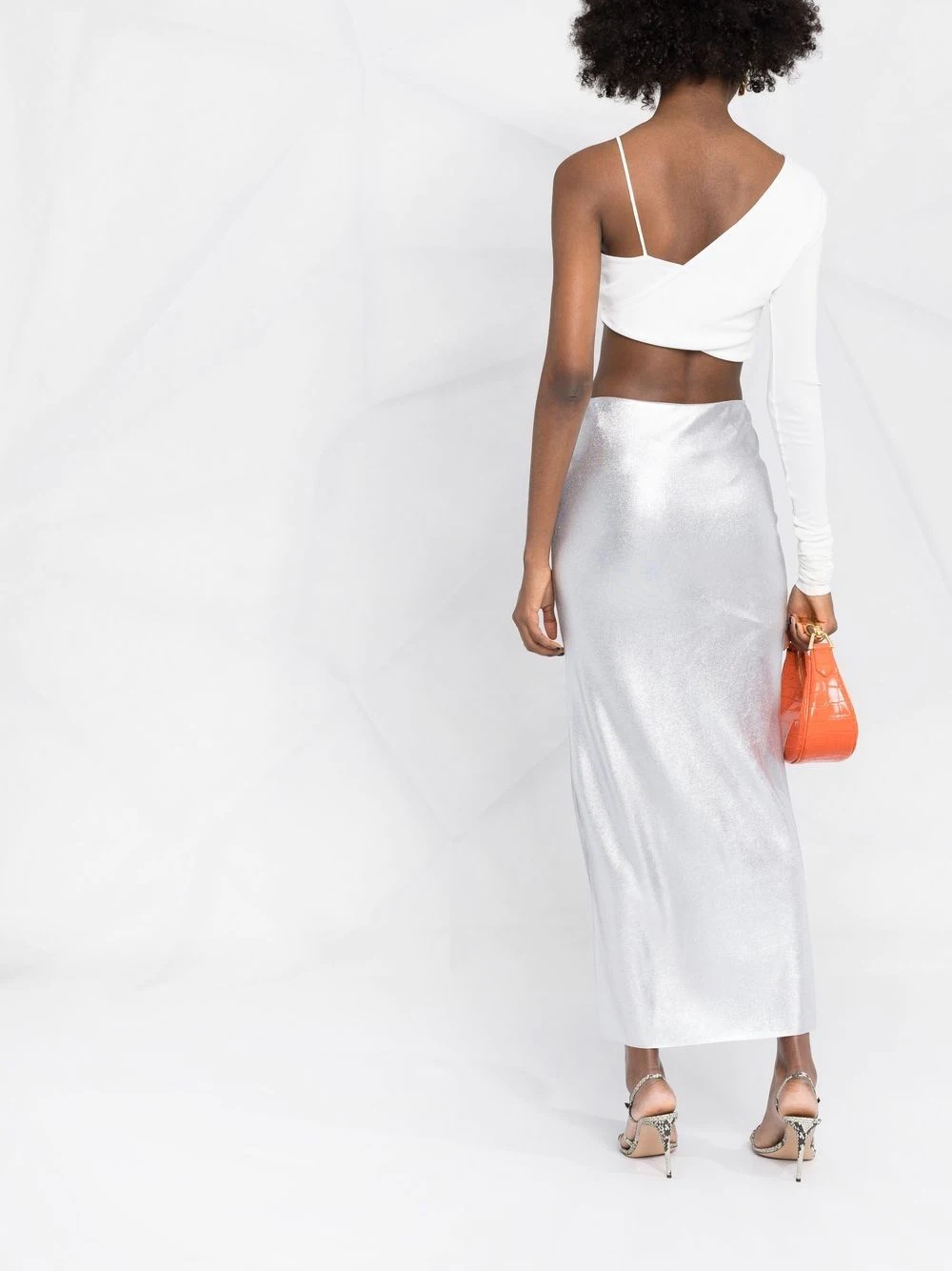 metallic high-waist skirt - 4