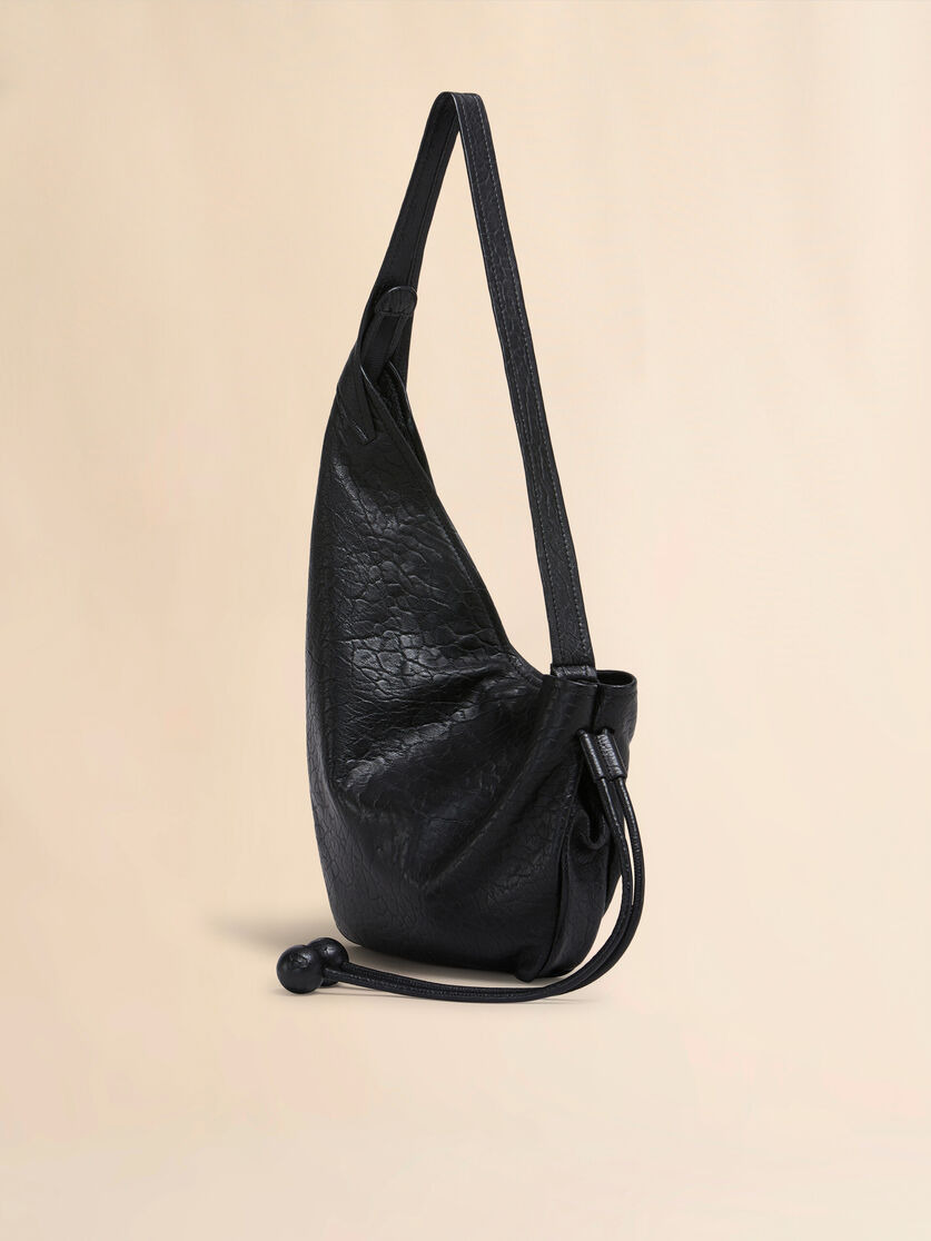 SMALL BLACK NAPPA HOBO BAG - 2