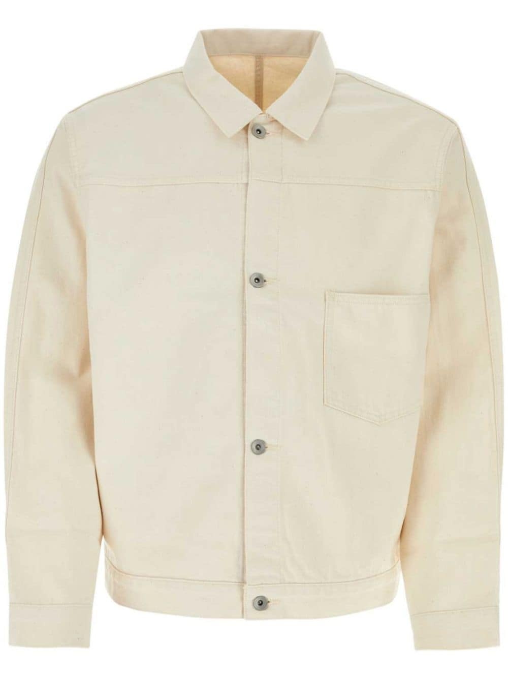 button-up classic-collar shirt jacket - 1