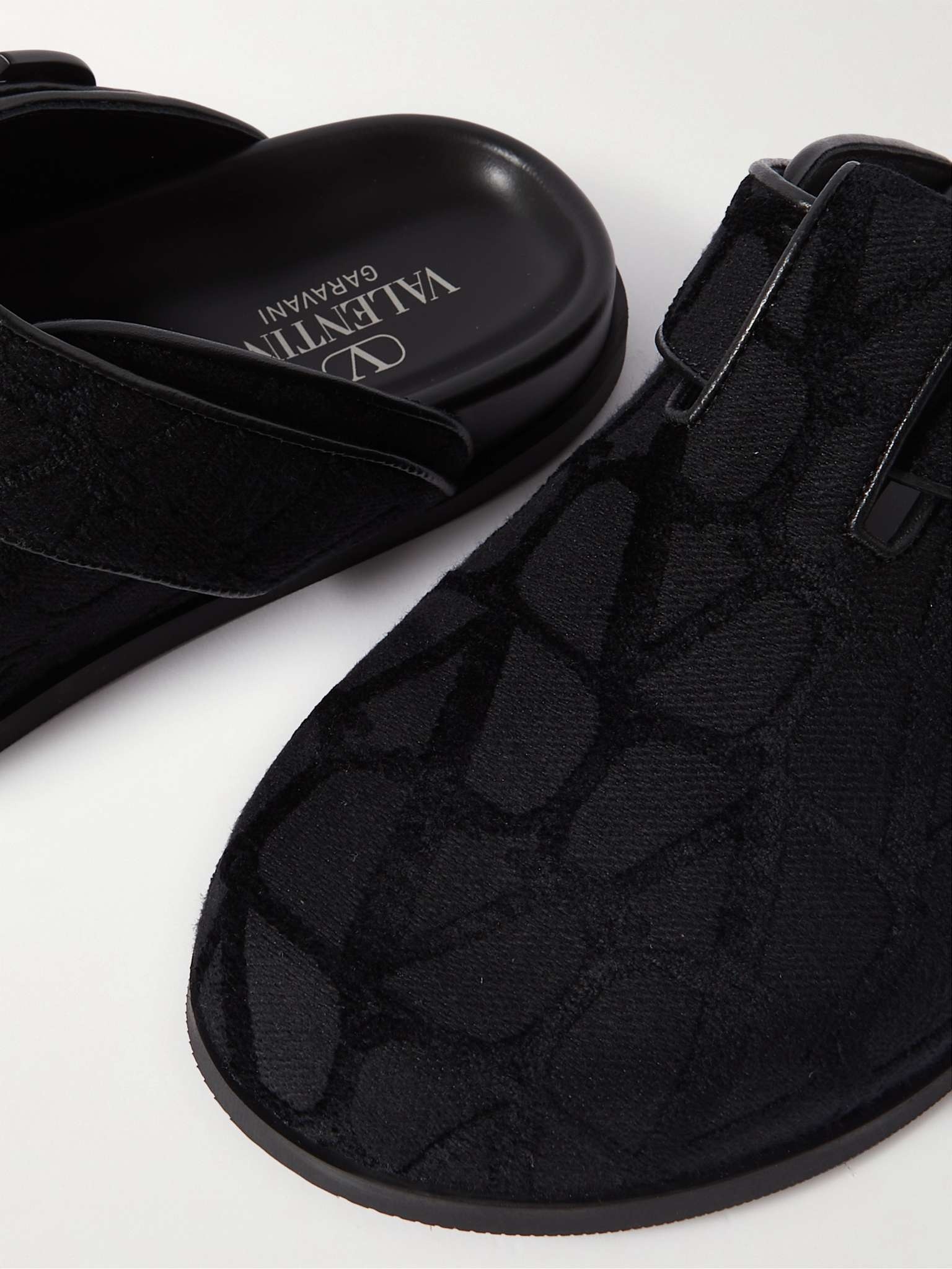 Logo-Jacquard Canvas Clogs - 6