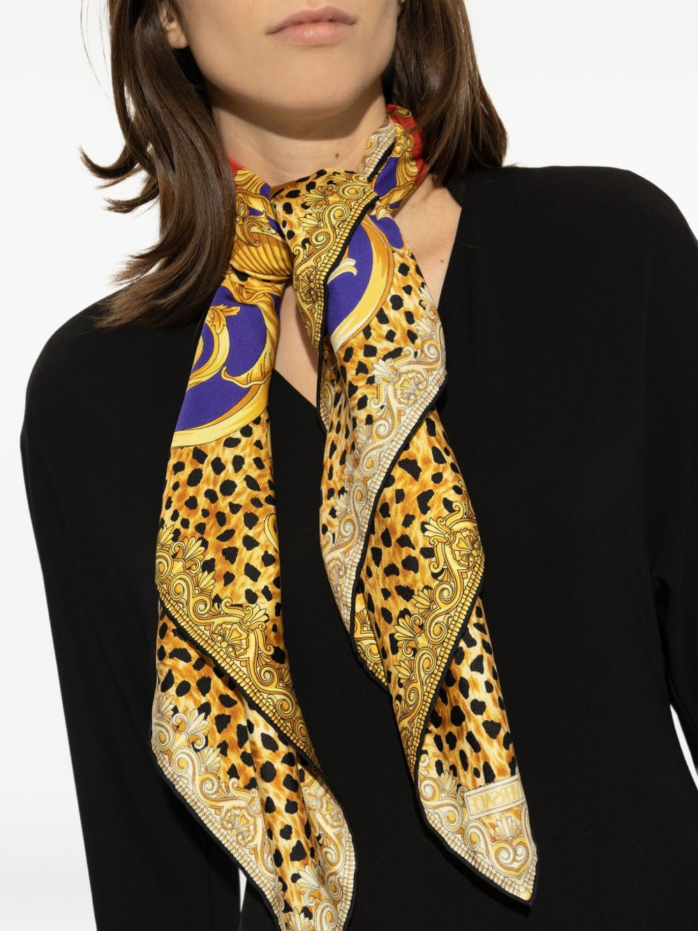 baroque leopard print scarf - 2