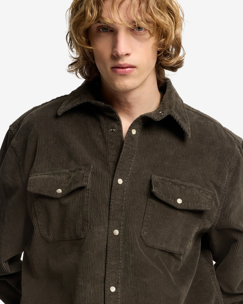 Corduroy Overshirt In Dark Olive 8