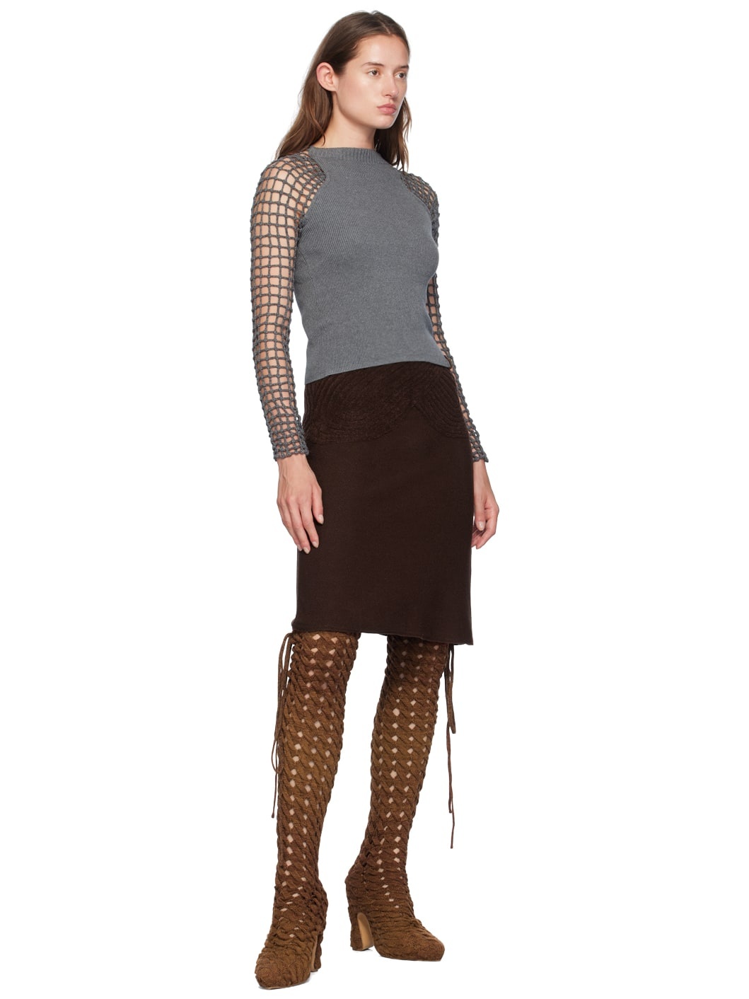Brown Sweetheart Midi Skirt - 4