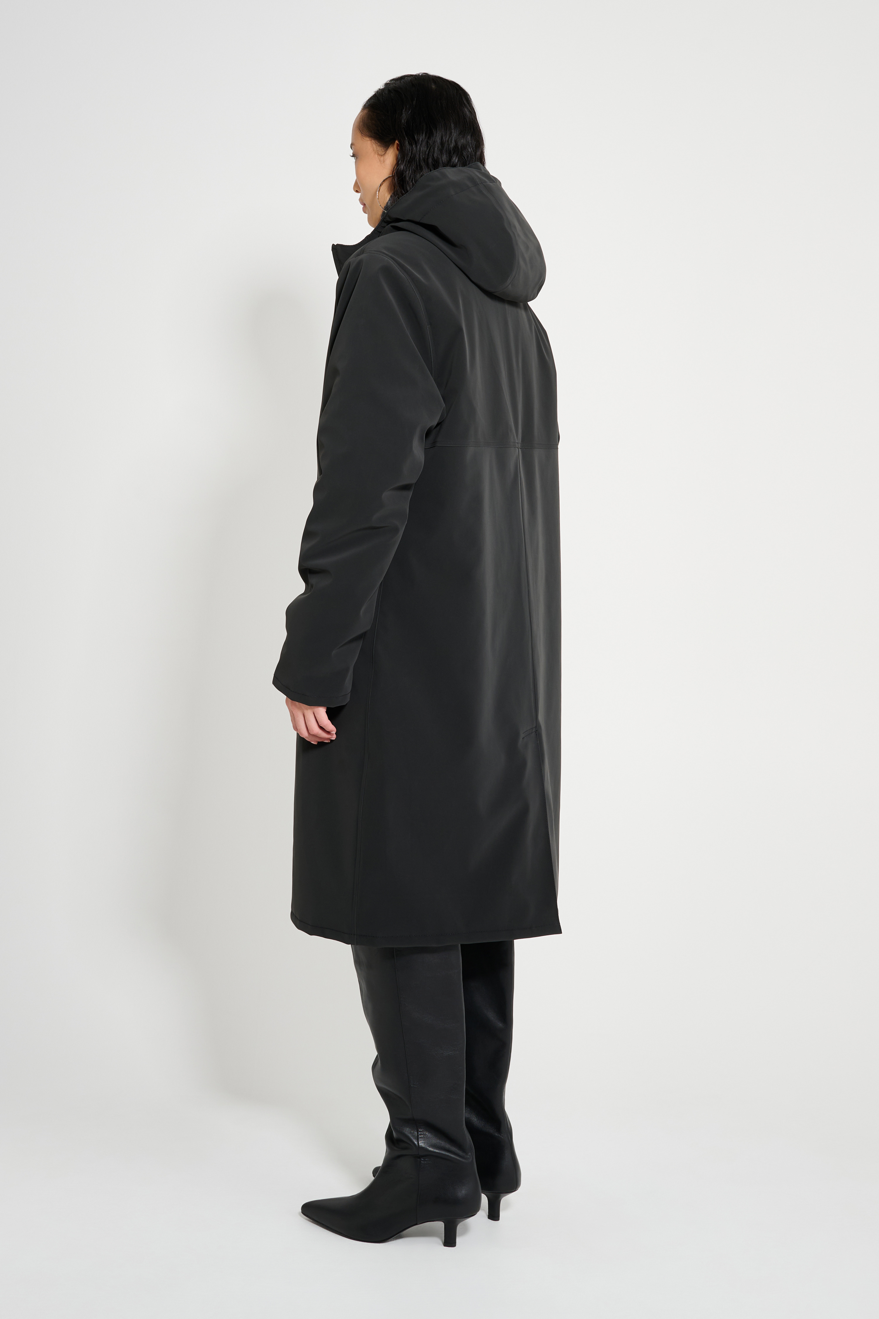 Stockholm Long Matte Winter Coat Black - 2