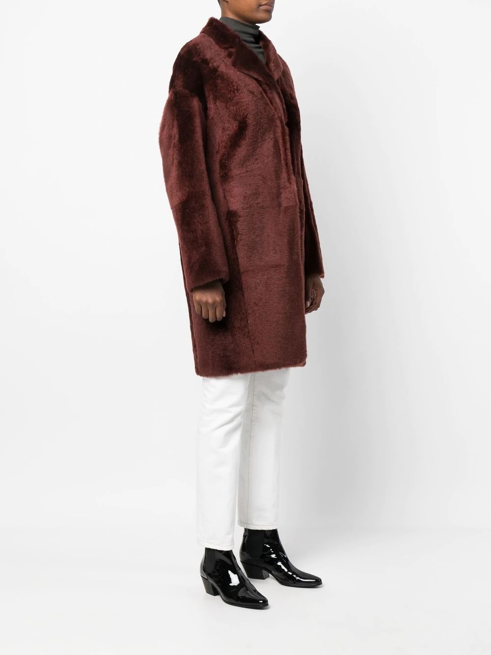 oversized shearling coat - 3
