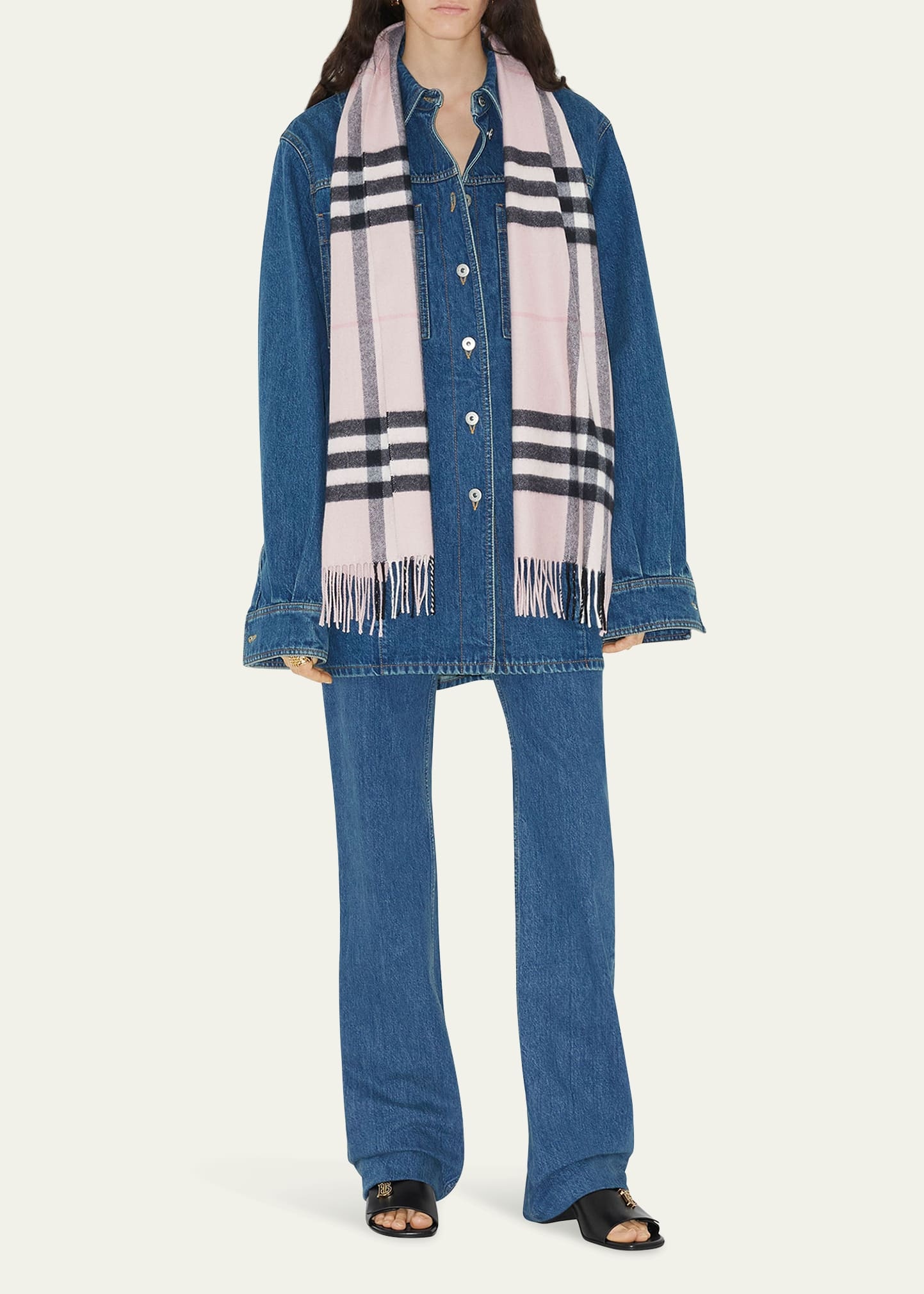 Giant Check Cashmere Scarf - 2