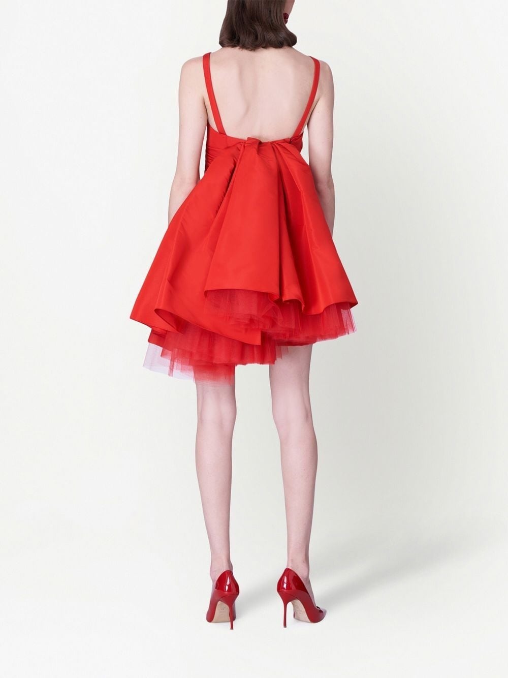 tulle-bow sleeveless minidress - 3
