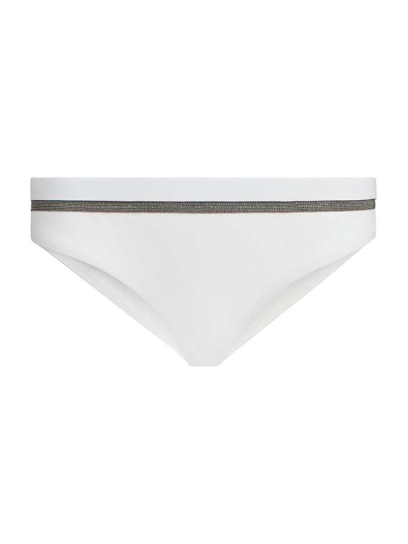 Women's Techno Jersey Bikini Bottoms with Monili - White 1