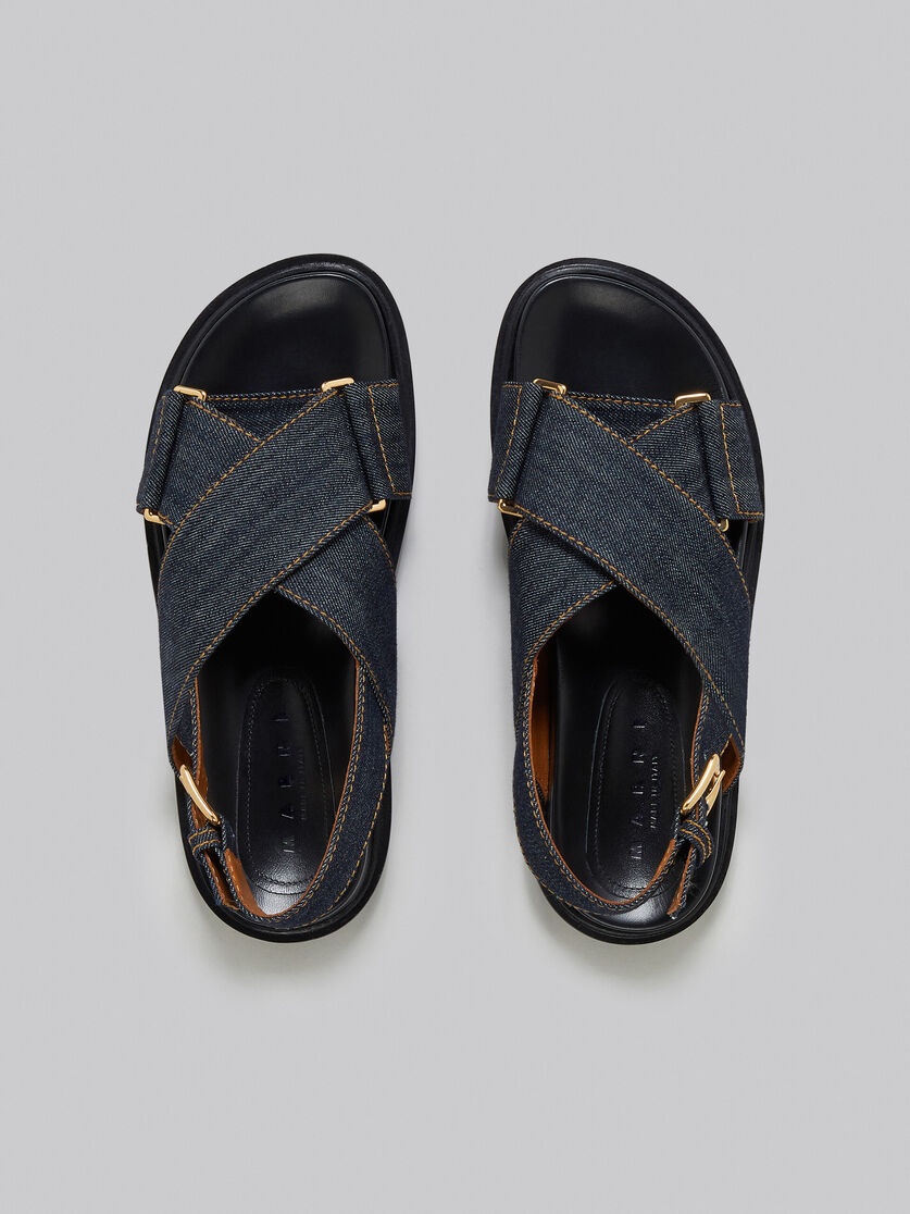 BLUE DENIM CRISS-CROSS SANDAL - 4