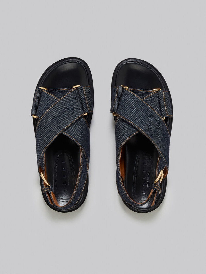 BLUE DENIM CRISS-CROSS SANDAL 4