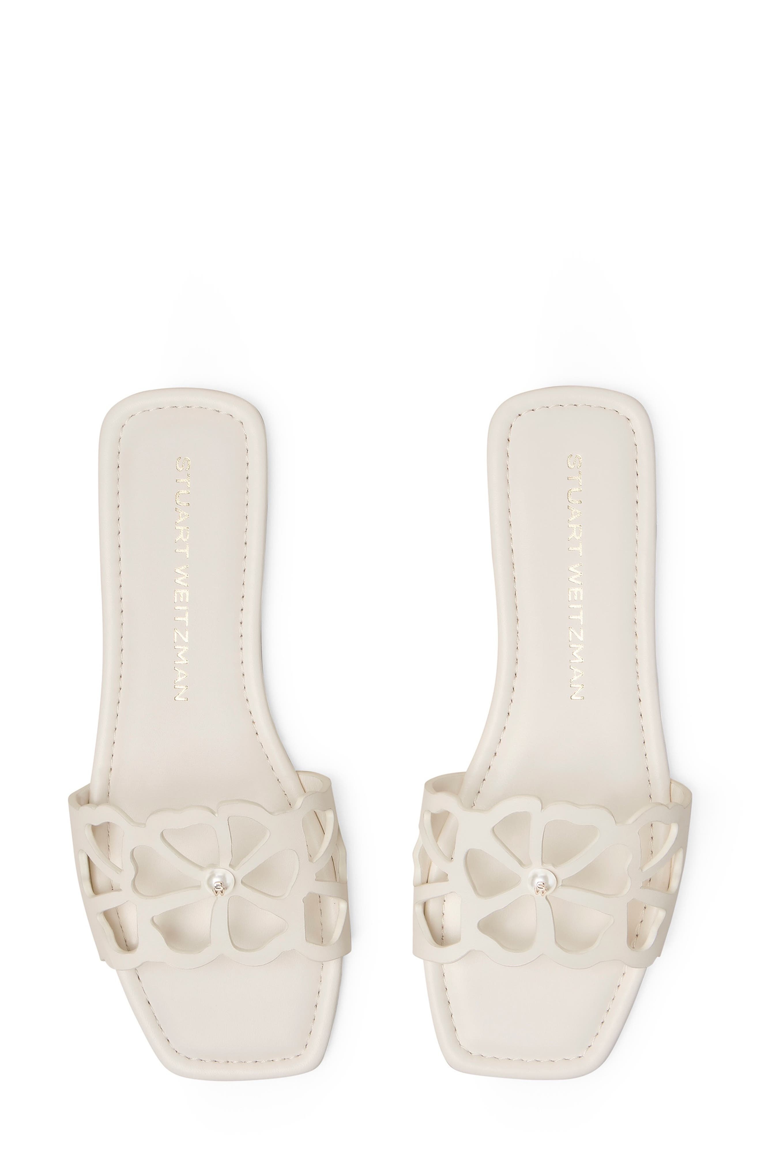 Stuart Weitzman Jasmine Cutout Slide Sandal in Cream at Nordstrom - 4