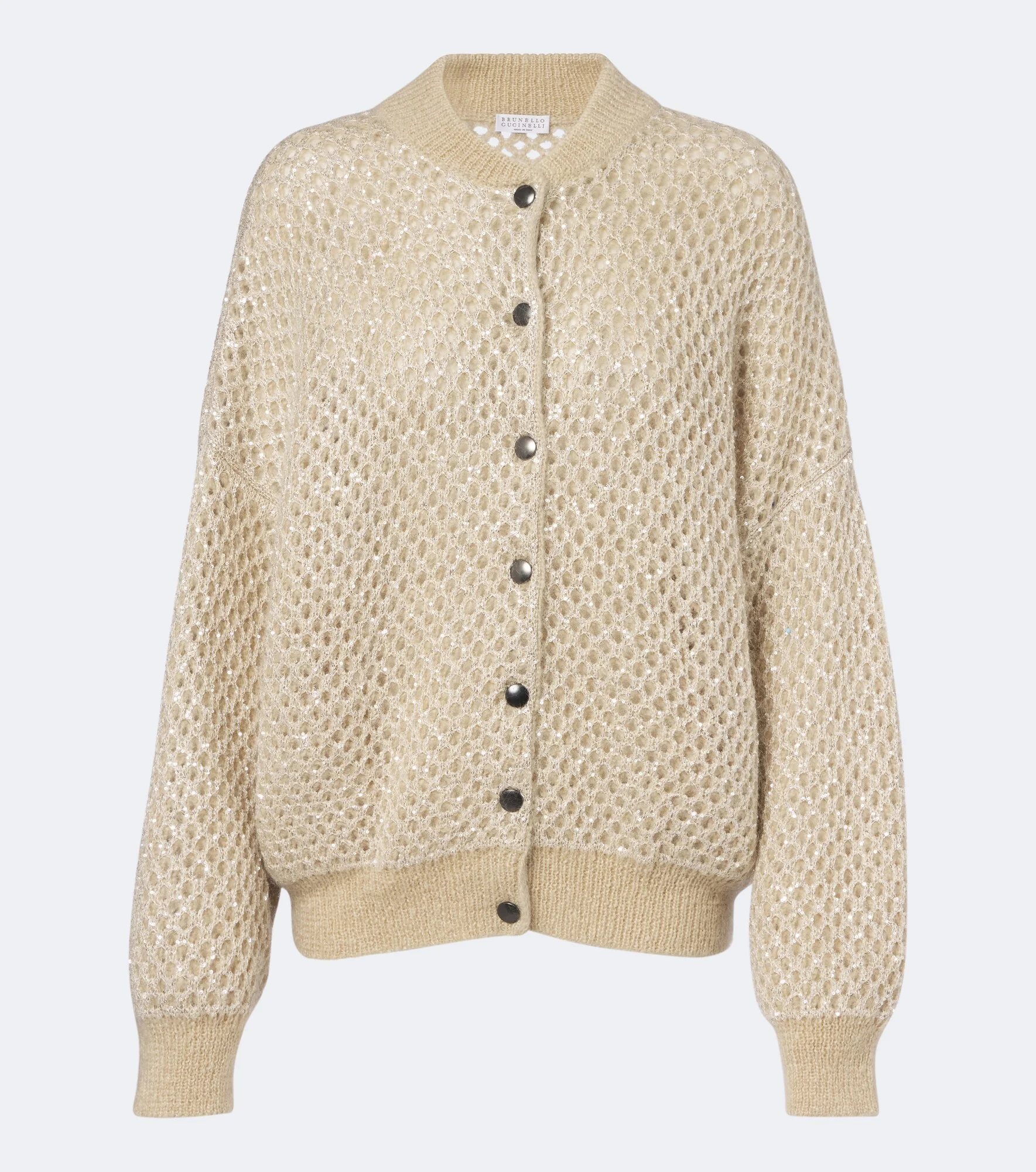 Open-knit mohair-blend cardigan - 1