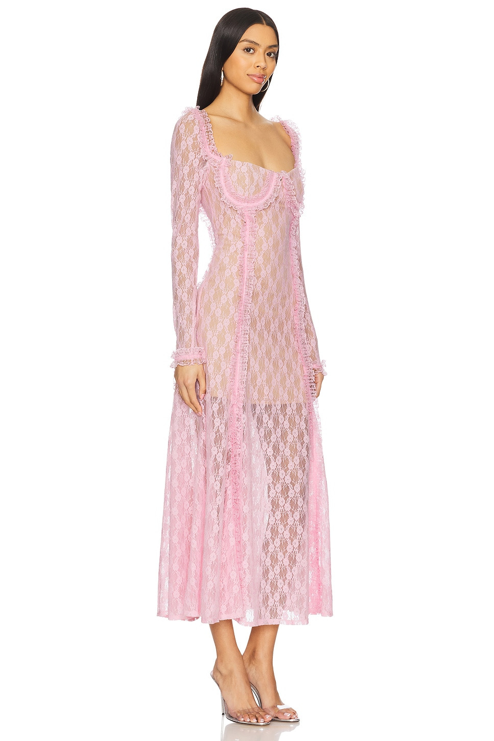 x Christopher Kane Lace Ruffle Midi Dress - 2
