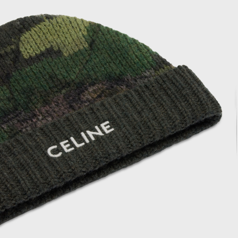 Celine beanie in camouflage wool 3