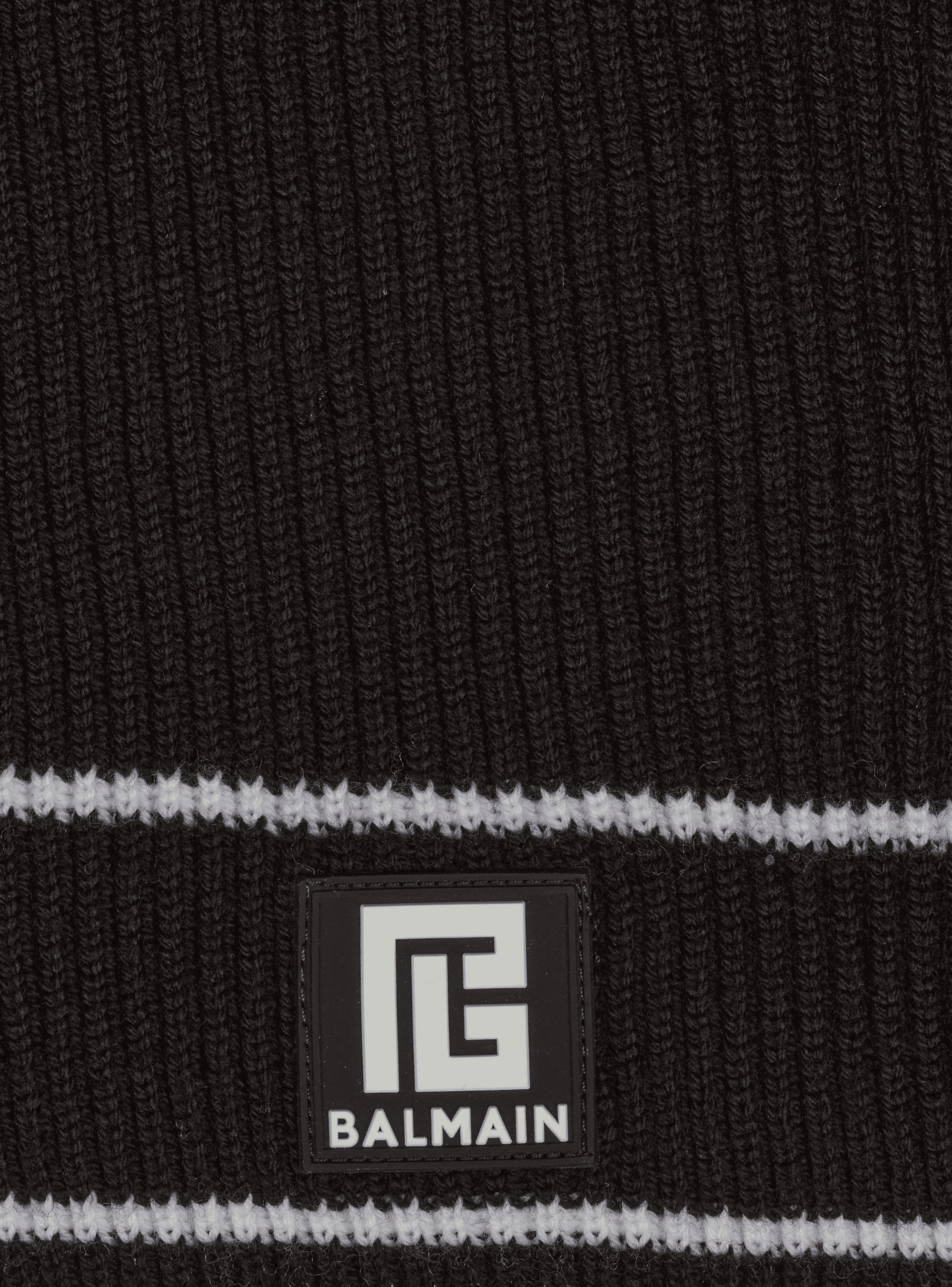 Wool scarf with Balmain logo - 4