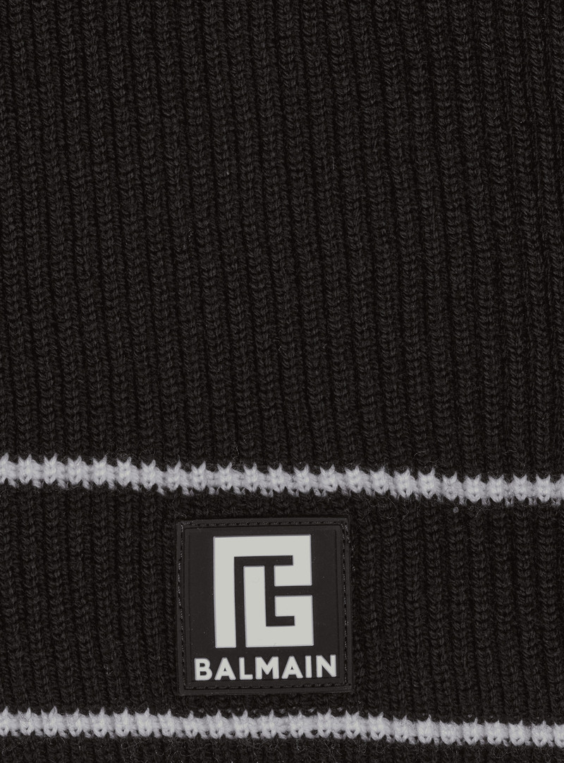 Wool scarf with Balmain logo 4