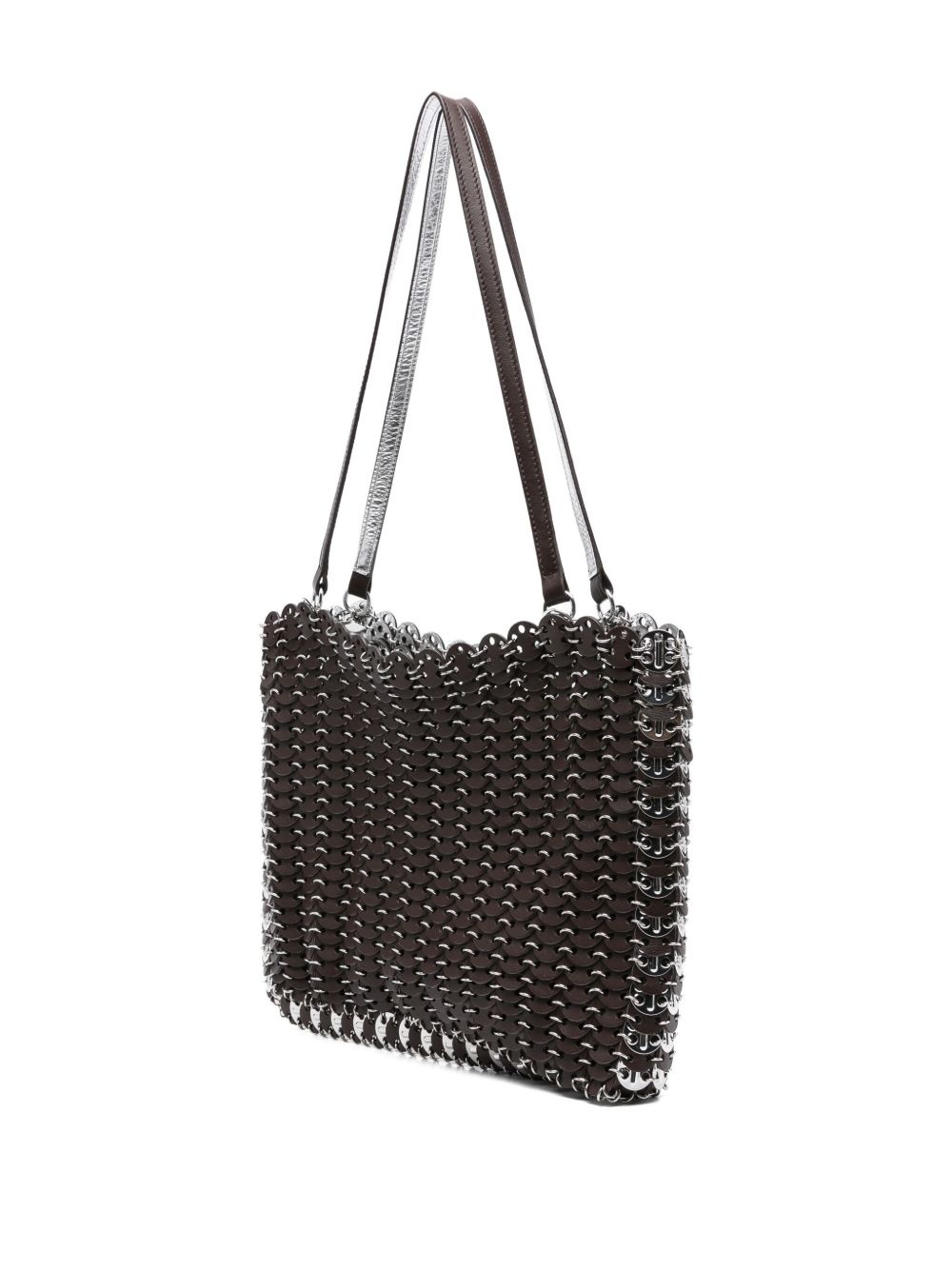 chain-link leather tote bag - 3